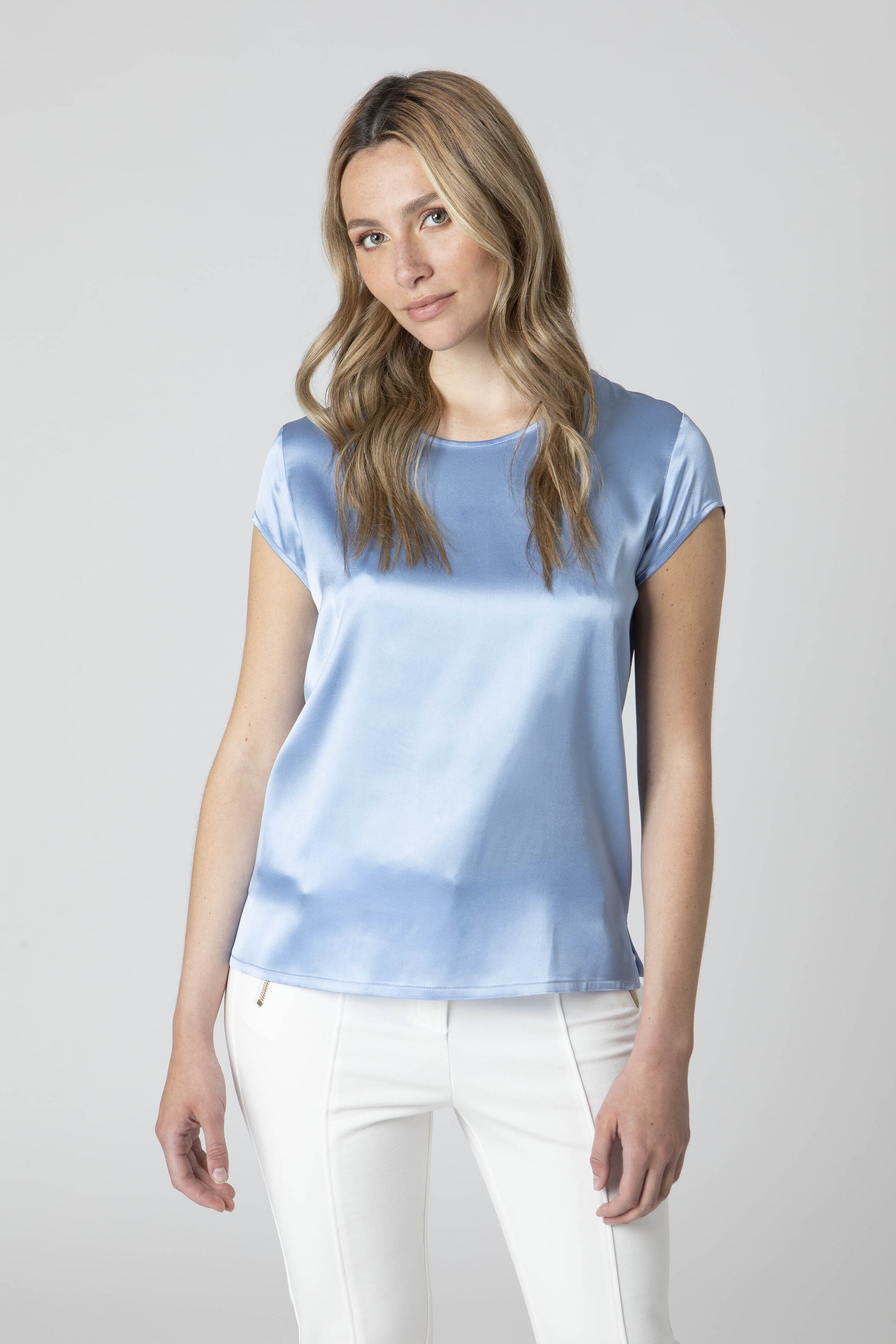 Silk blouse - Light blue