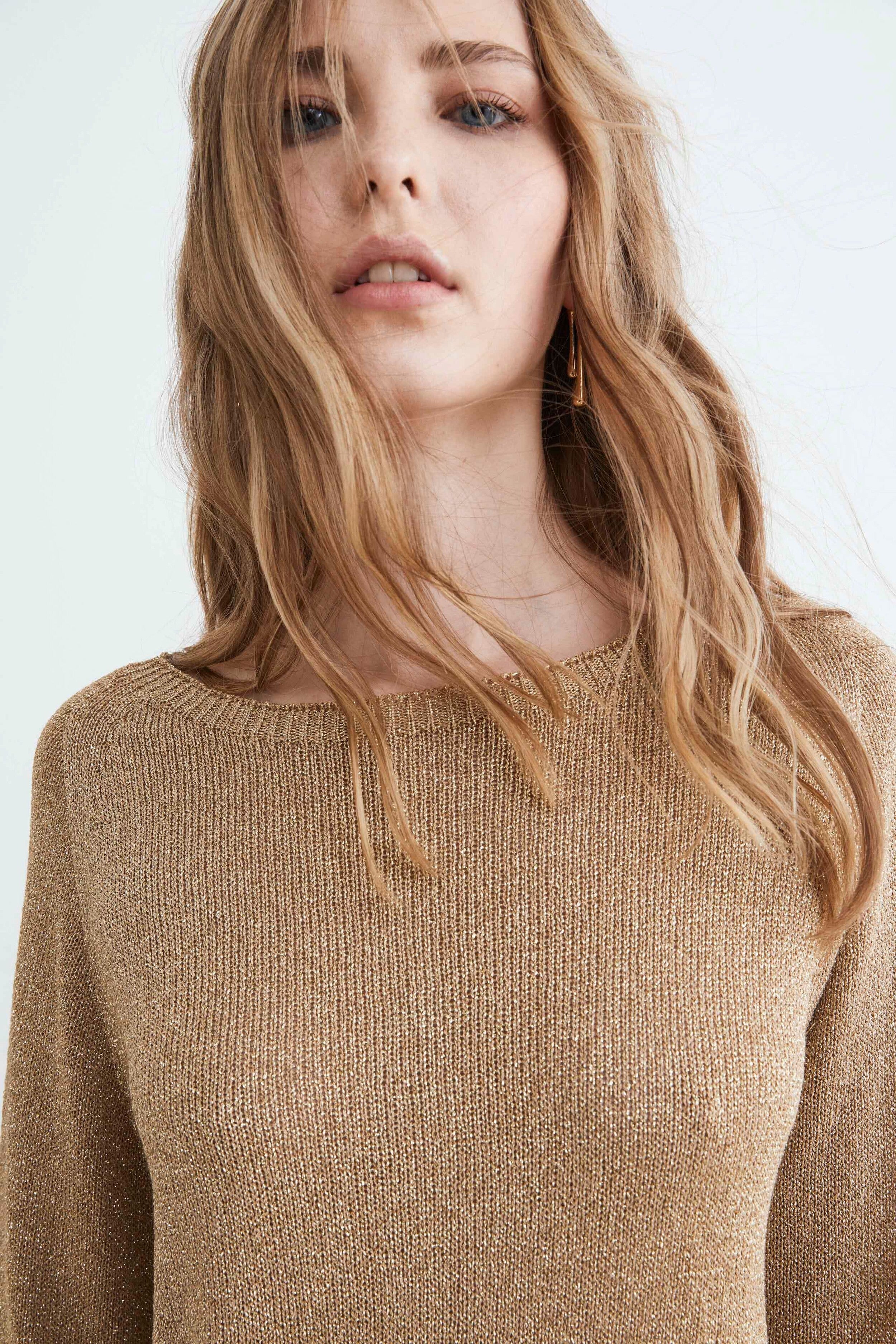 Boat-neck sweater - Gold