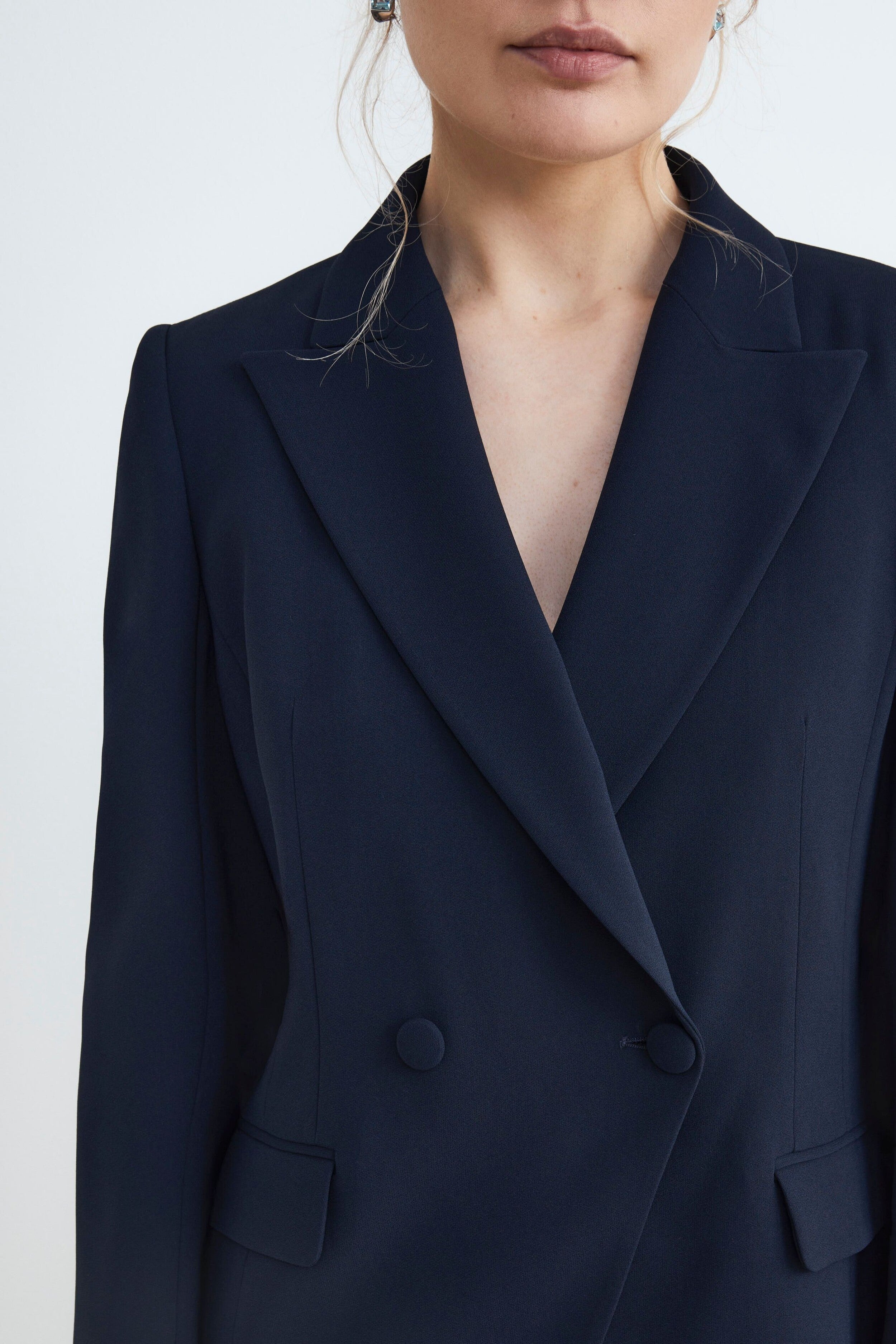 Elegant double-breasted blazer - BLUE