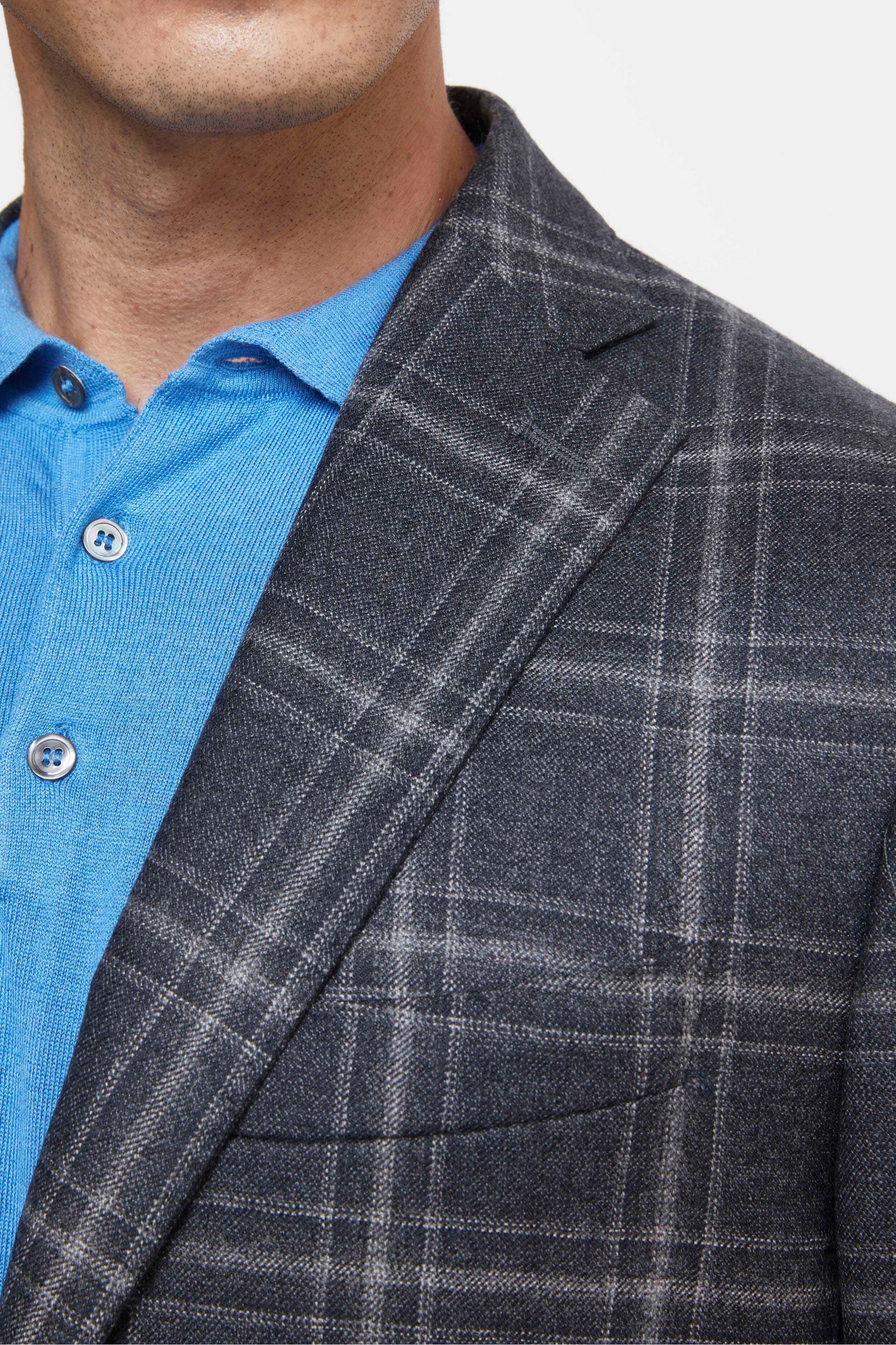 Check Wool Jacket - Grey check