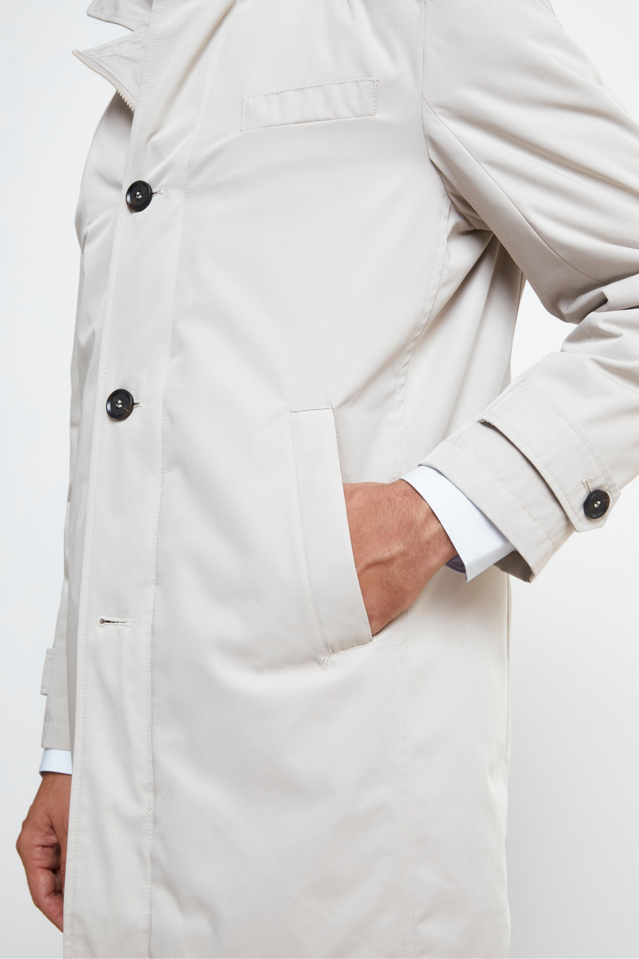 Raincoat with placket - Light grey