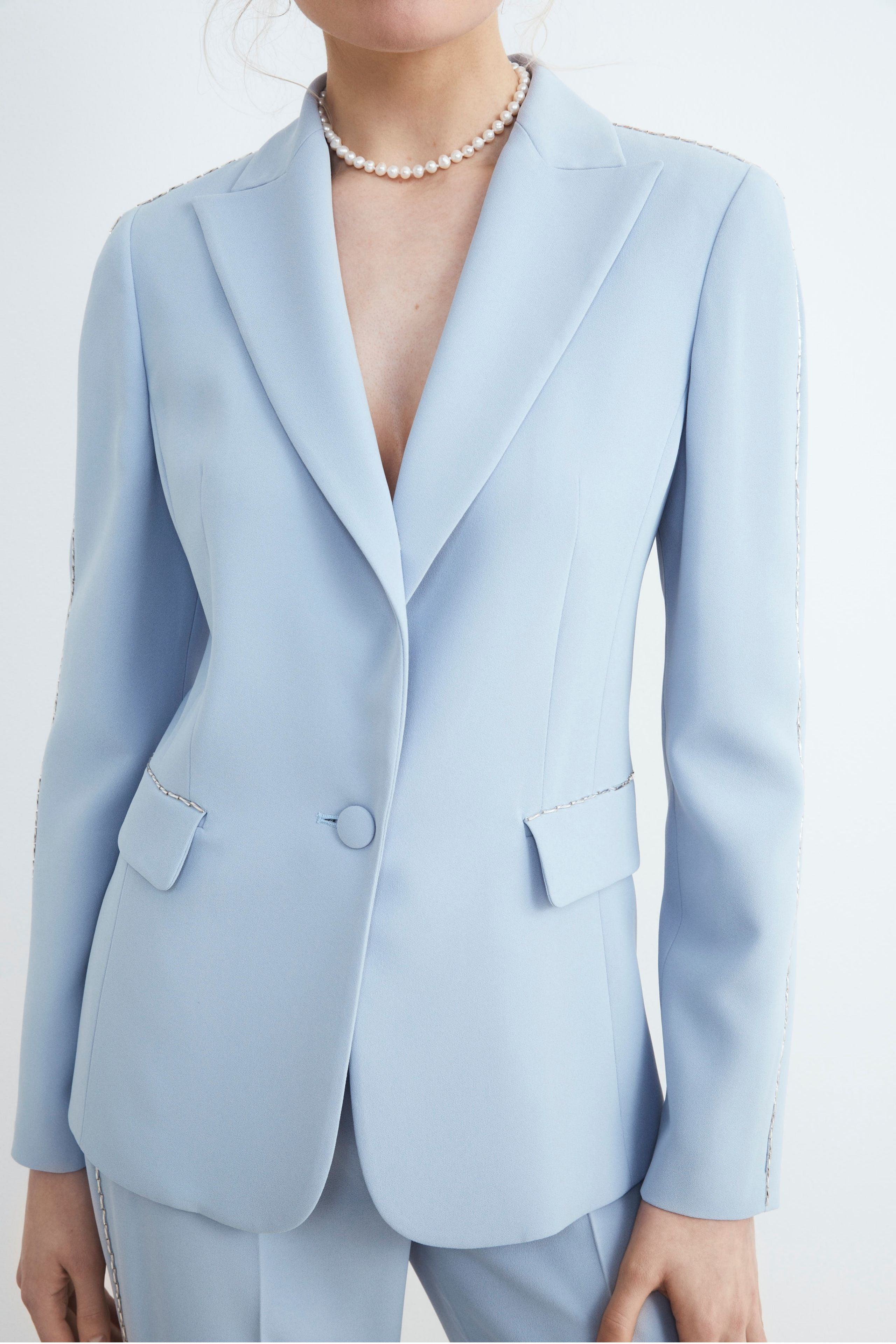 Blazer bleu clair élégant - Bleu clair