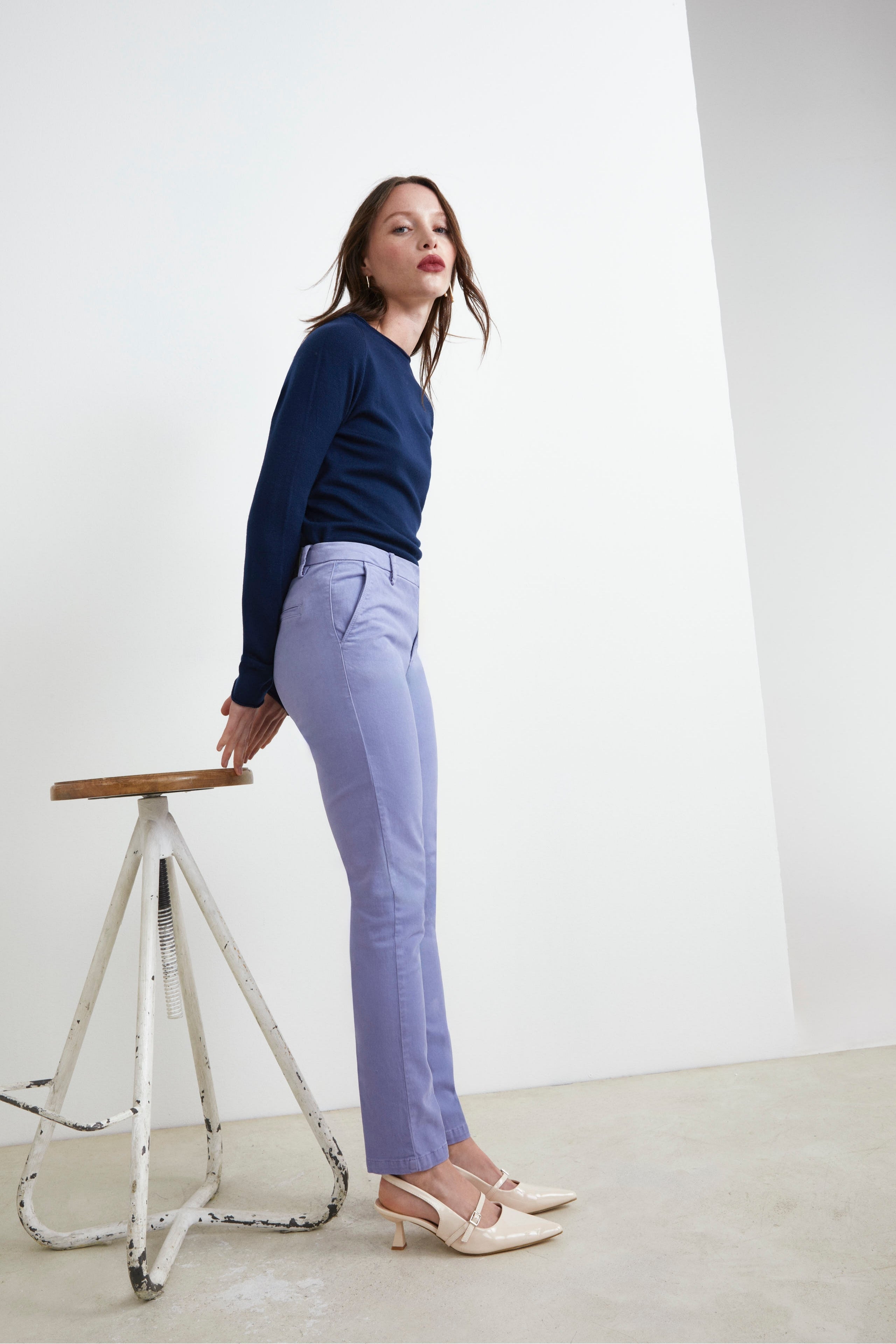 Pantalon à cinq poches - Lilas