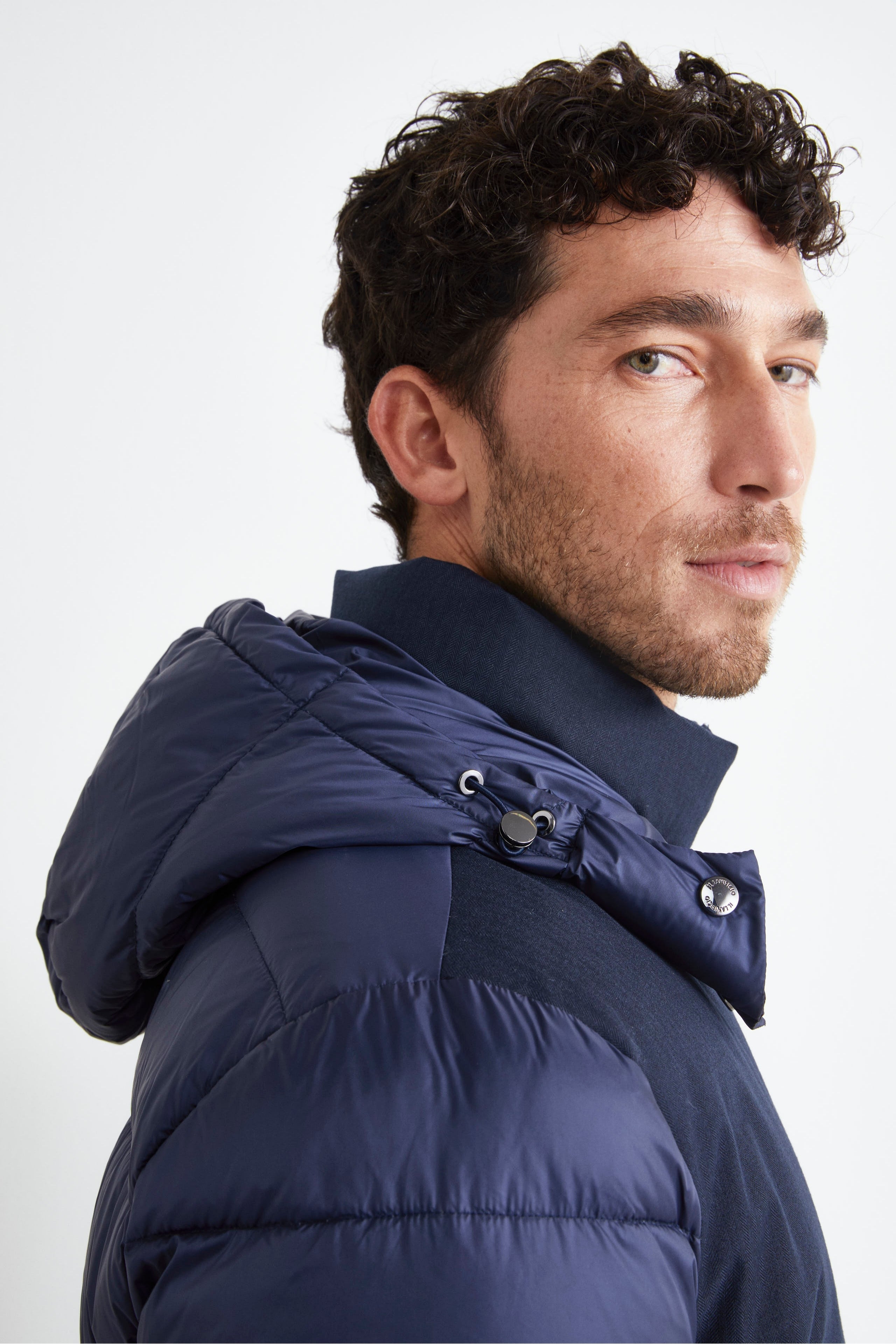 Quilted Jacket with Hood - BLUE