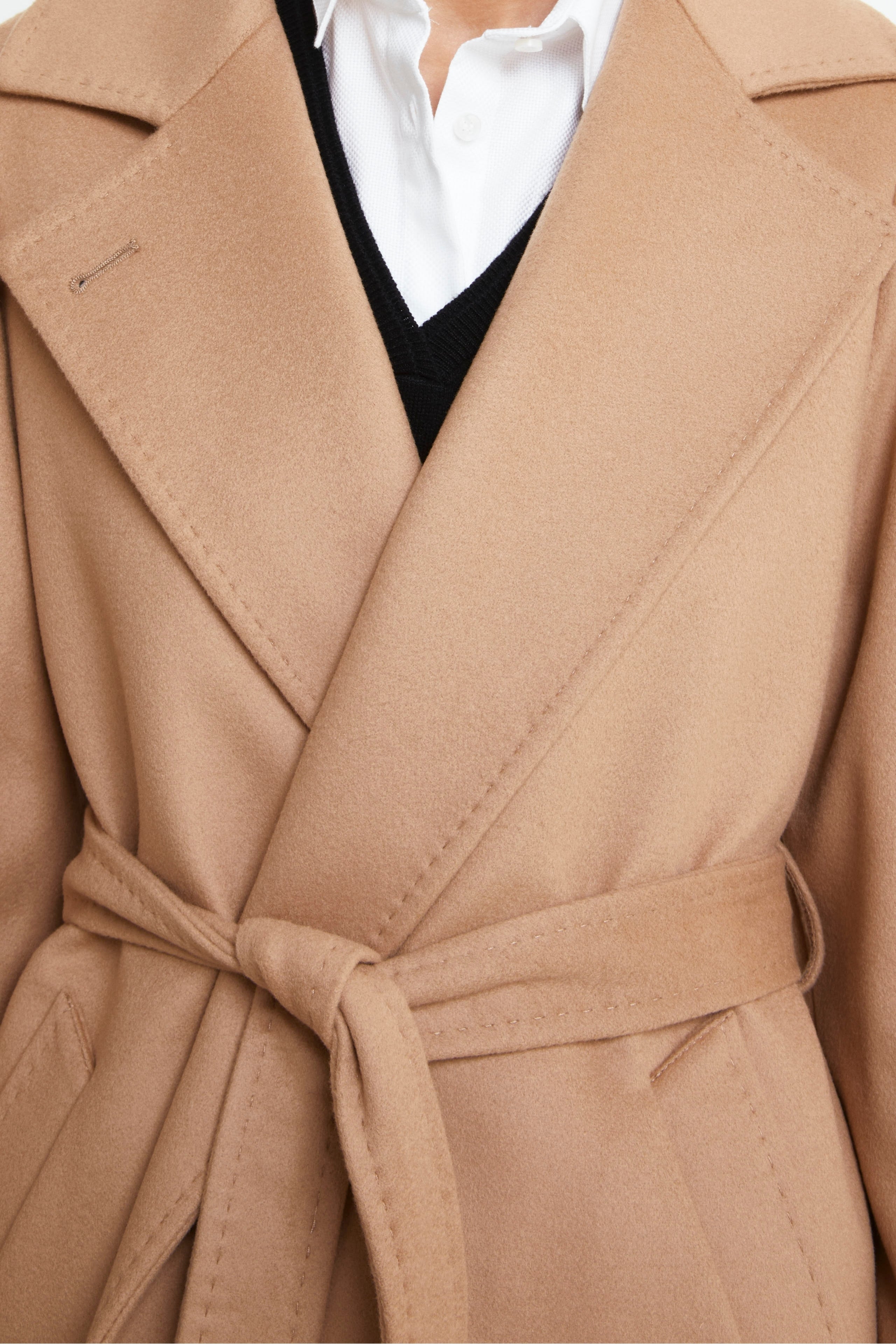 Long coat in wool and cashmere - CAMEL