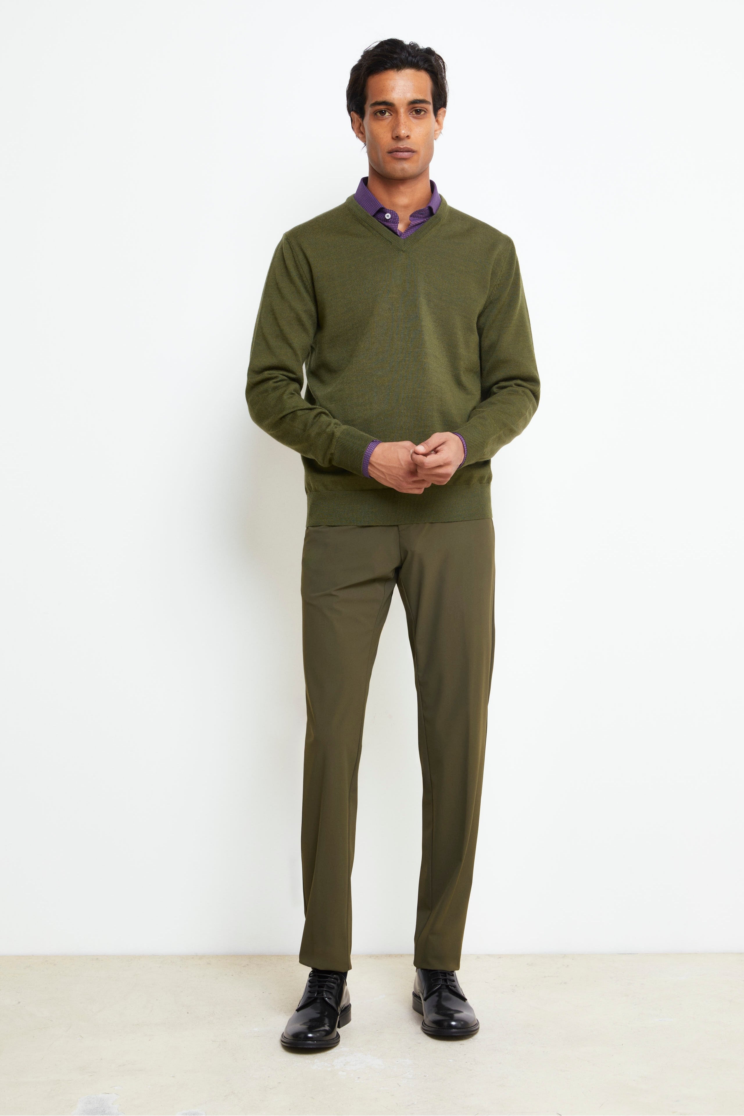 Pantalon slim en jersey - VERT MILITAIRE