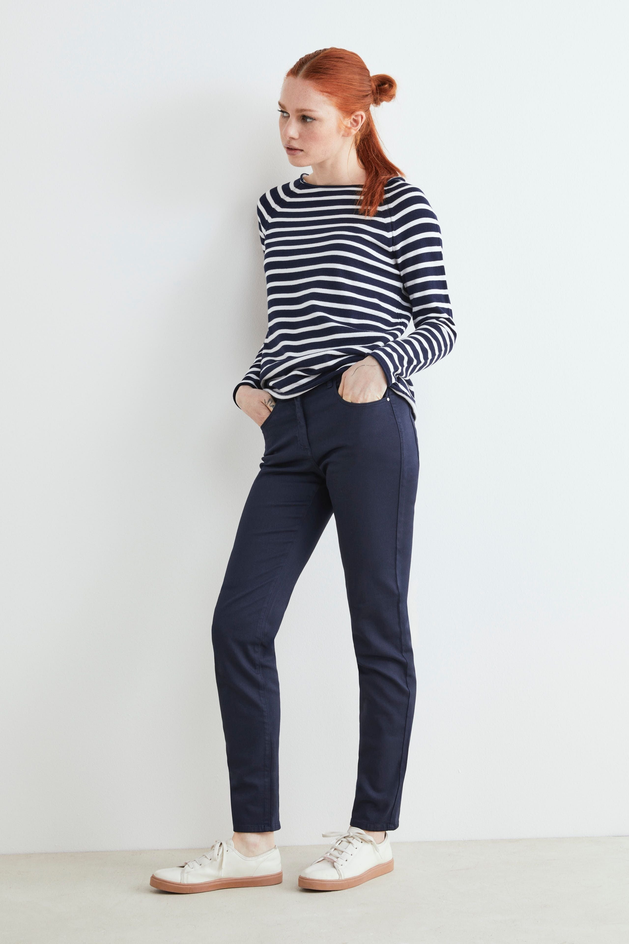 Casual cotton trousers - BLUE