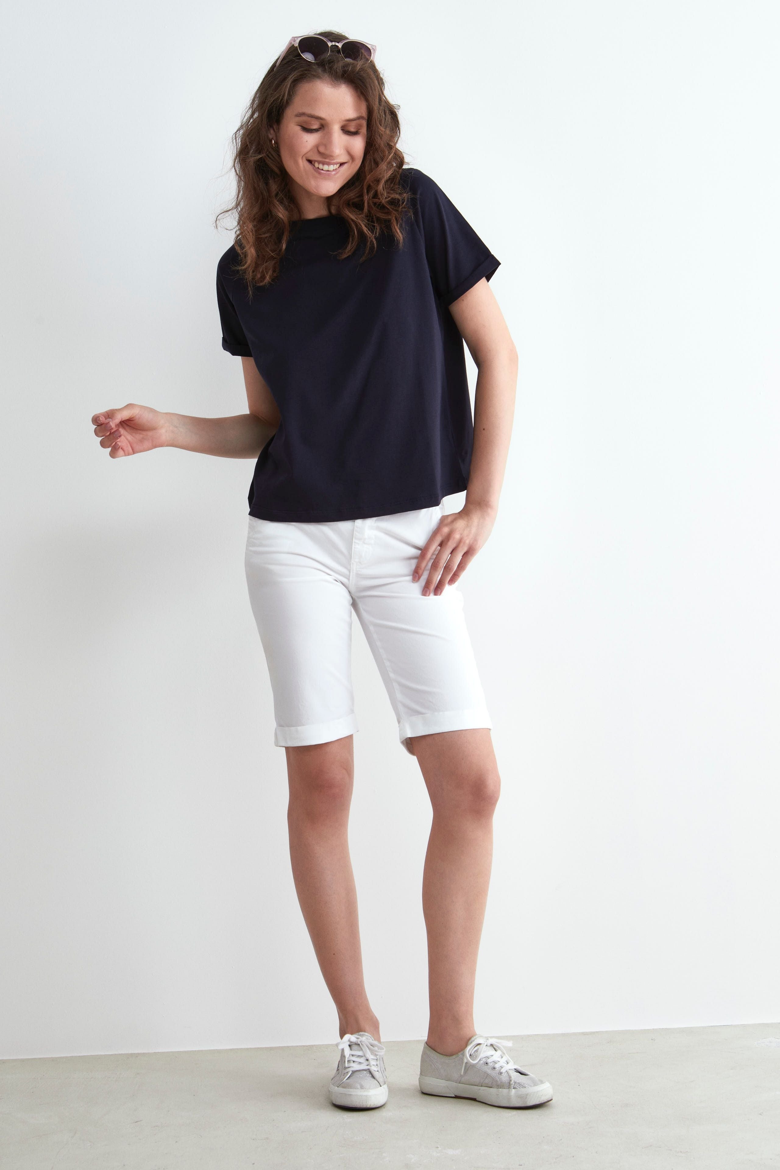 Cotton bermuda shorts - WHITE