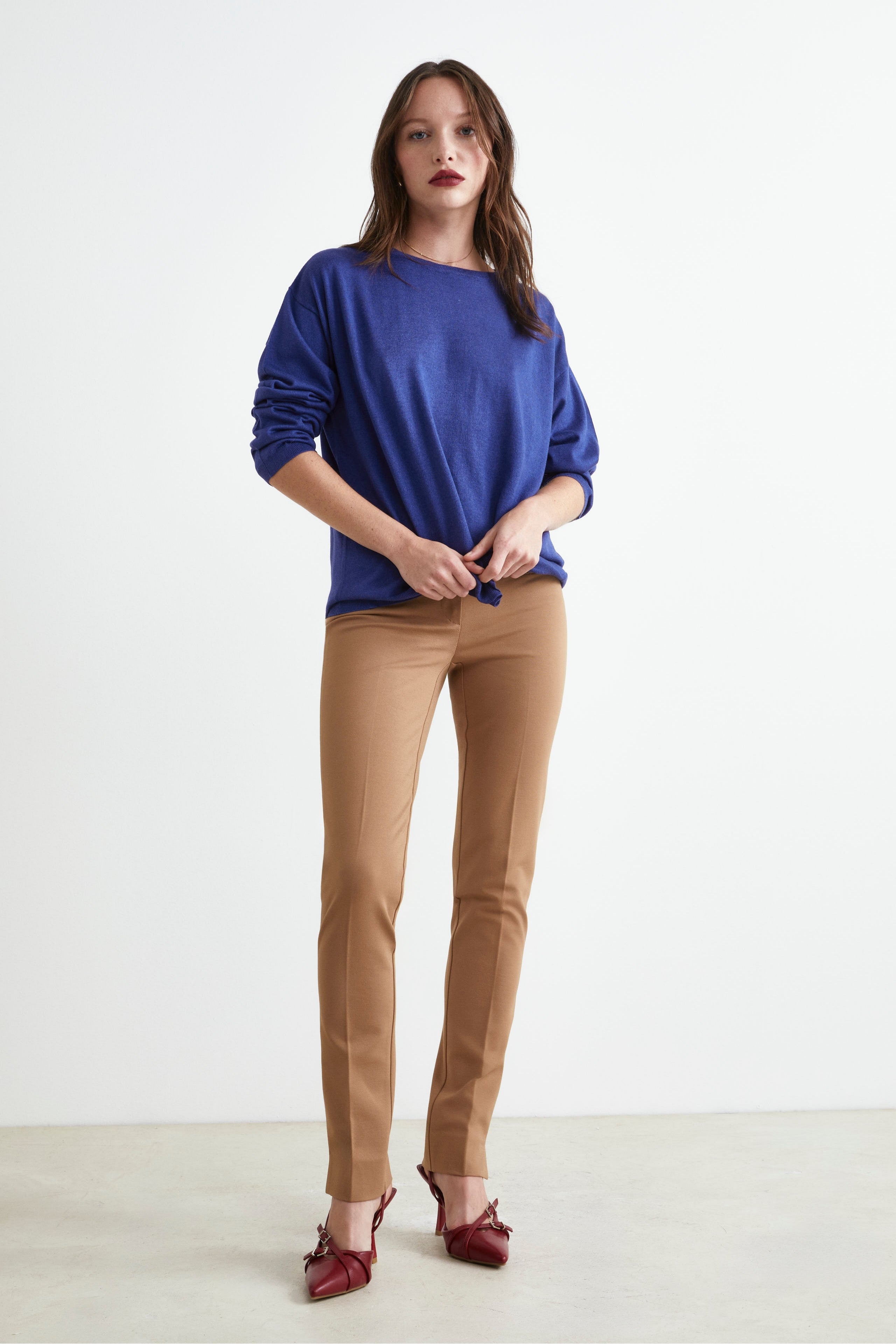 Slim jersey trousers - CAMMELLO