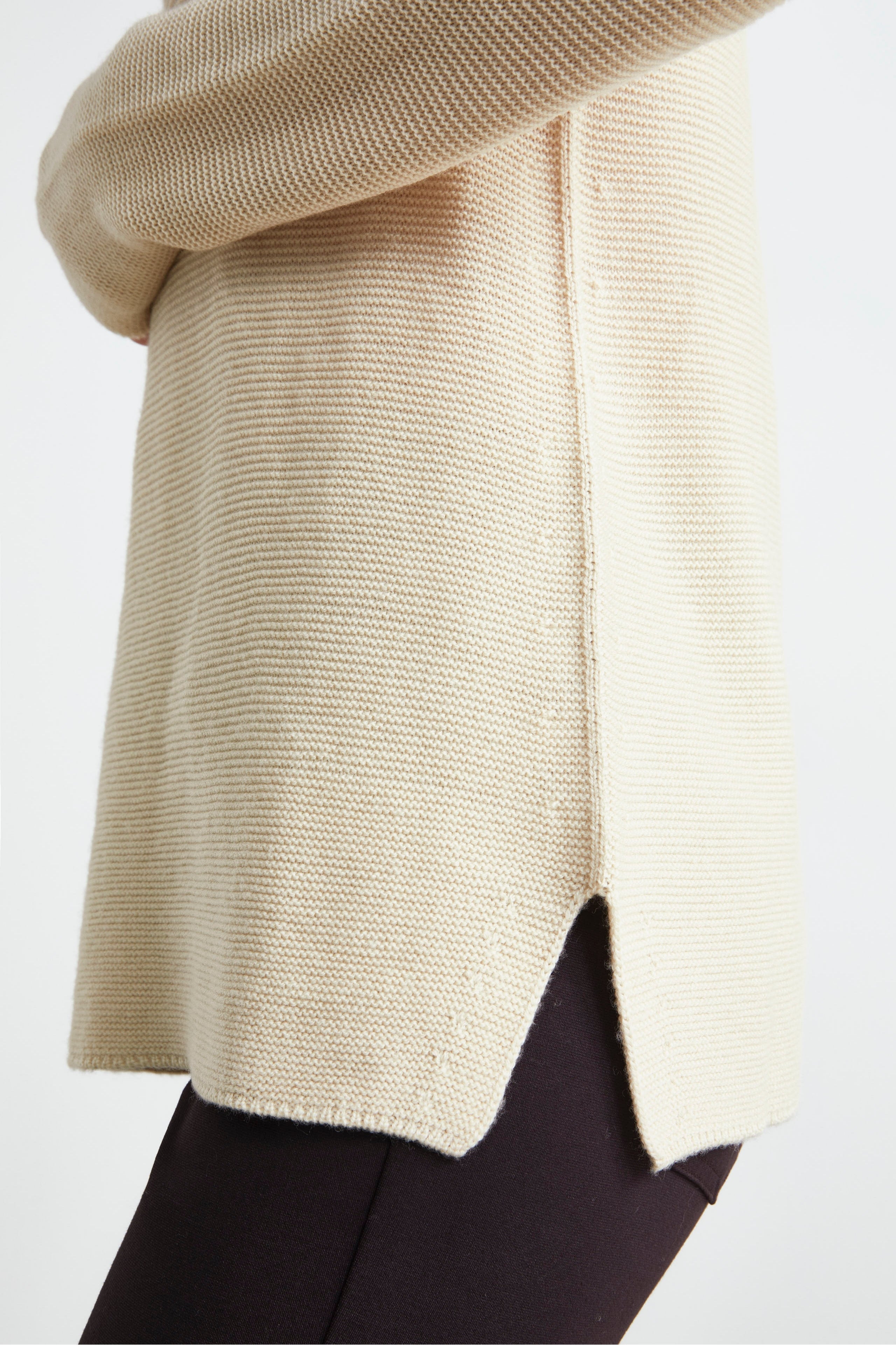  Boat Neck Sweater in Merino Wool - VANILLA