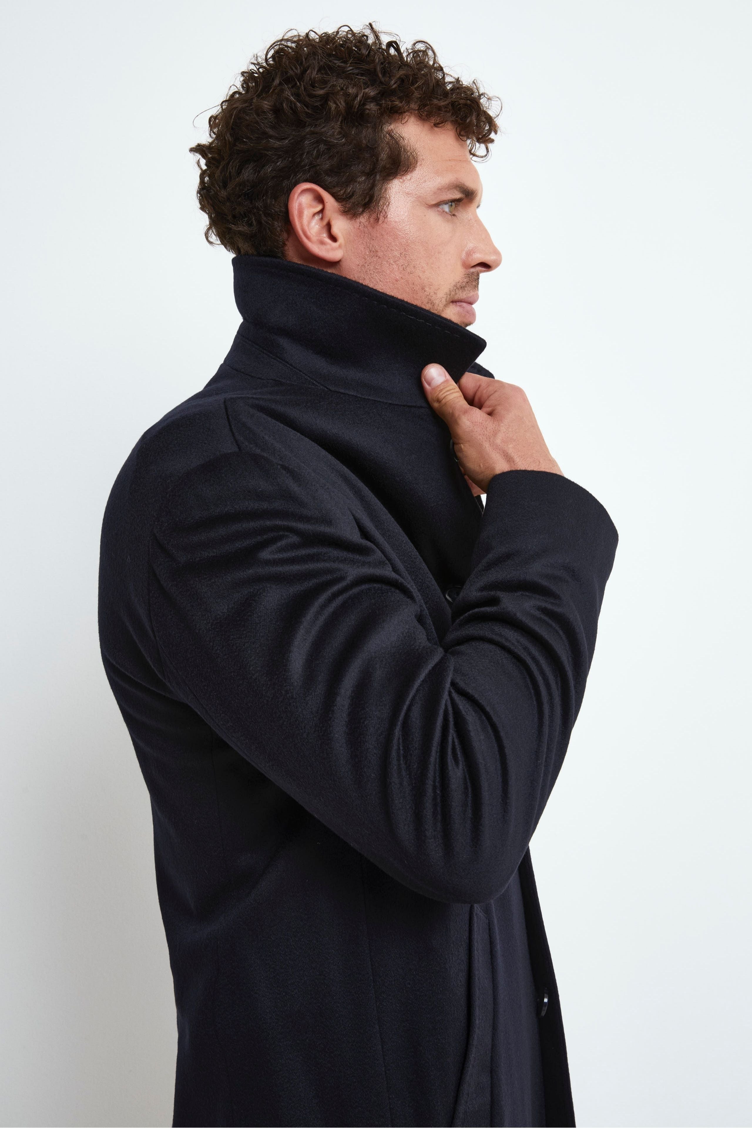 Lined Cashmere Coat - Midnight blue