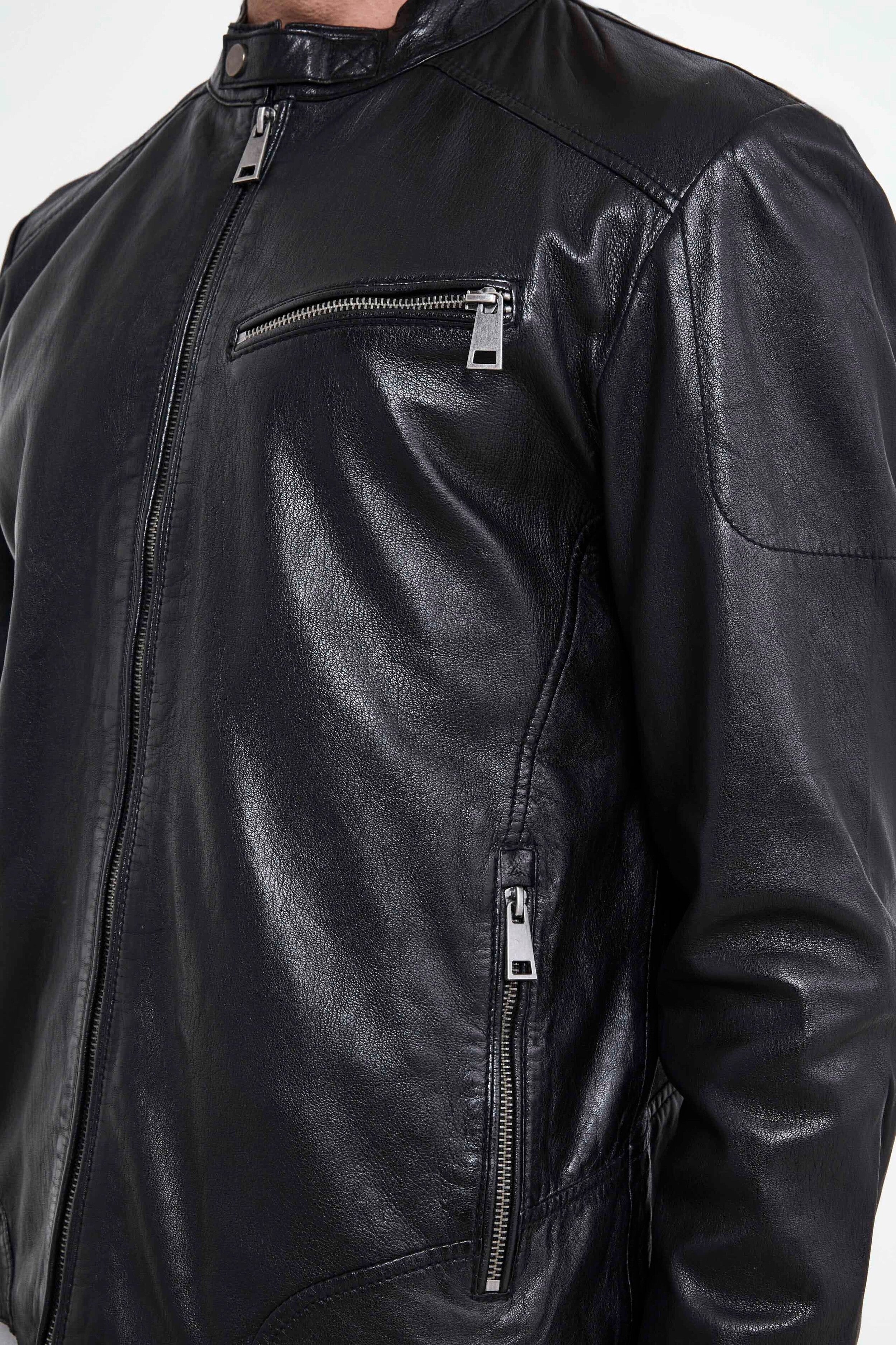 Leather jacket - BLACK