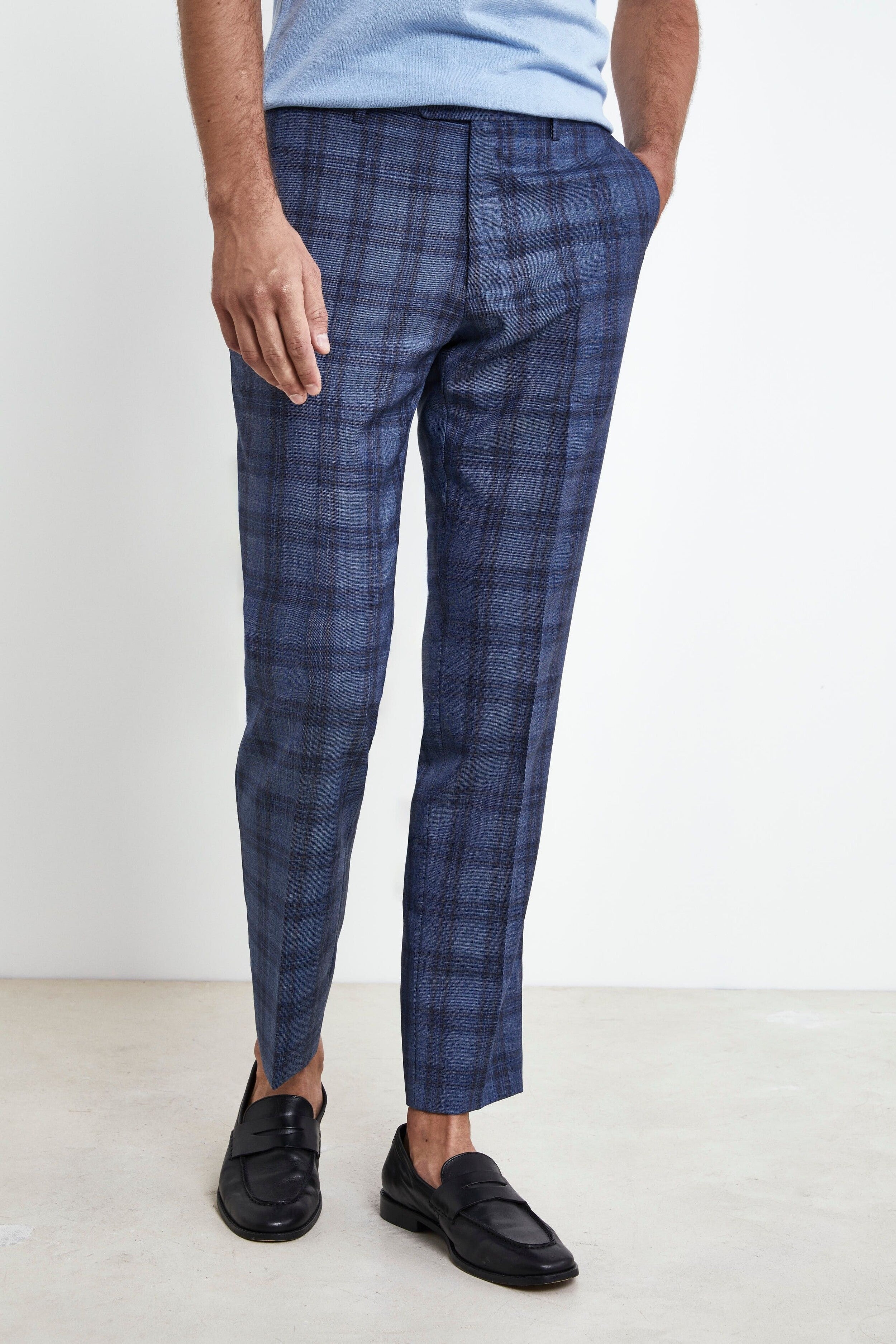 Slim fit plaid suit - AVIATOR CHECKS