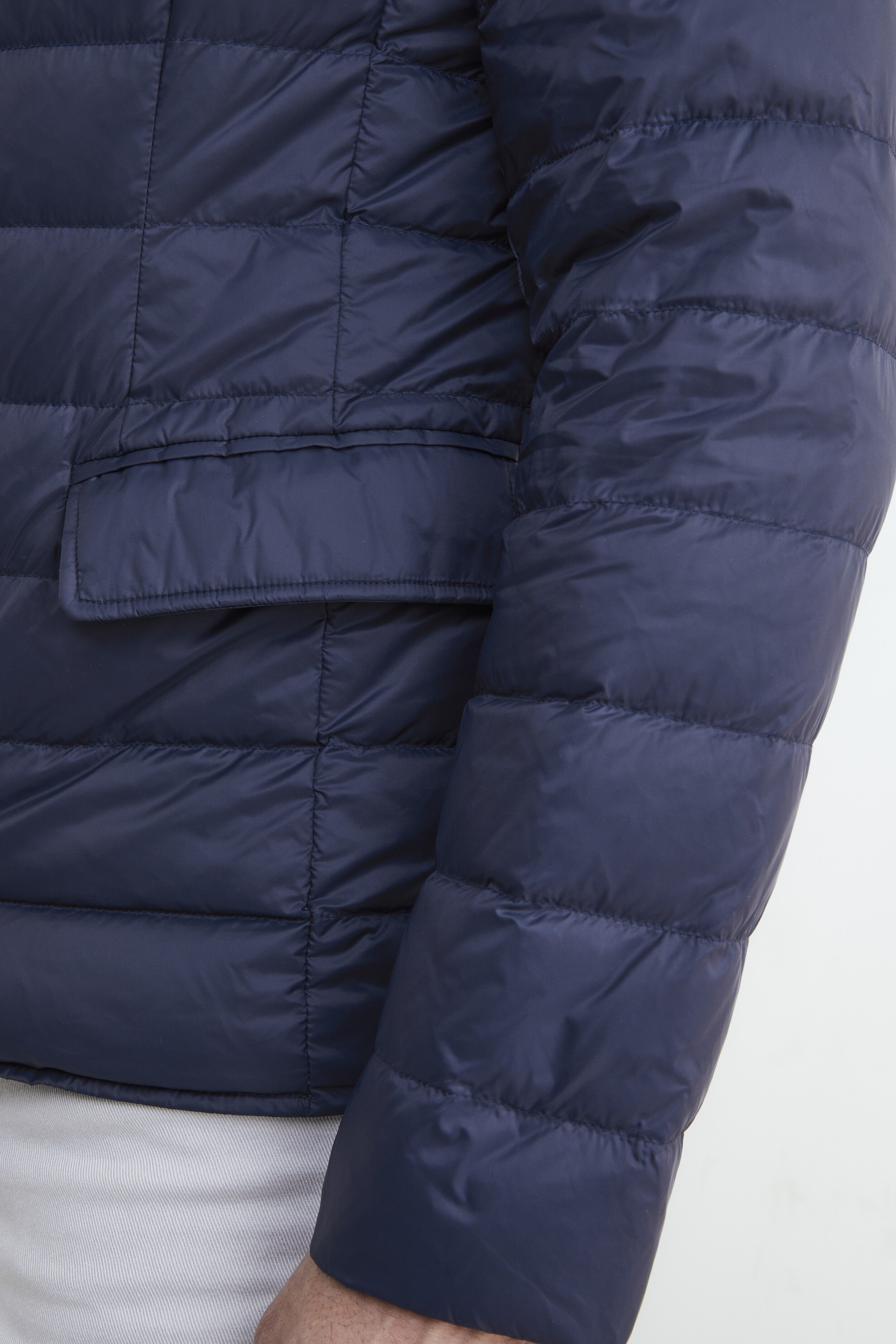 Leichte Daunenjacke mit Mieder - BLAU