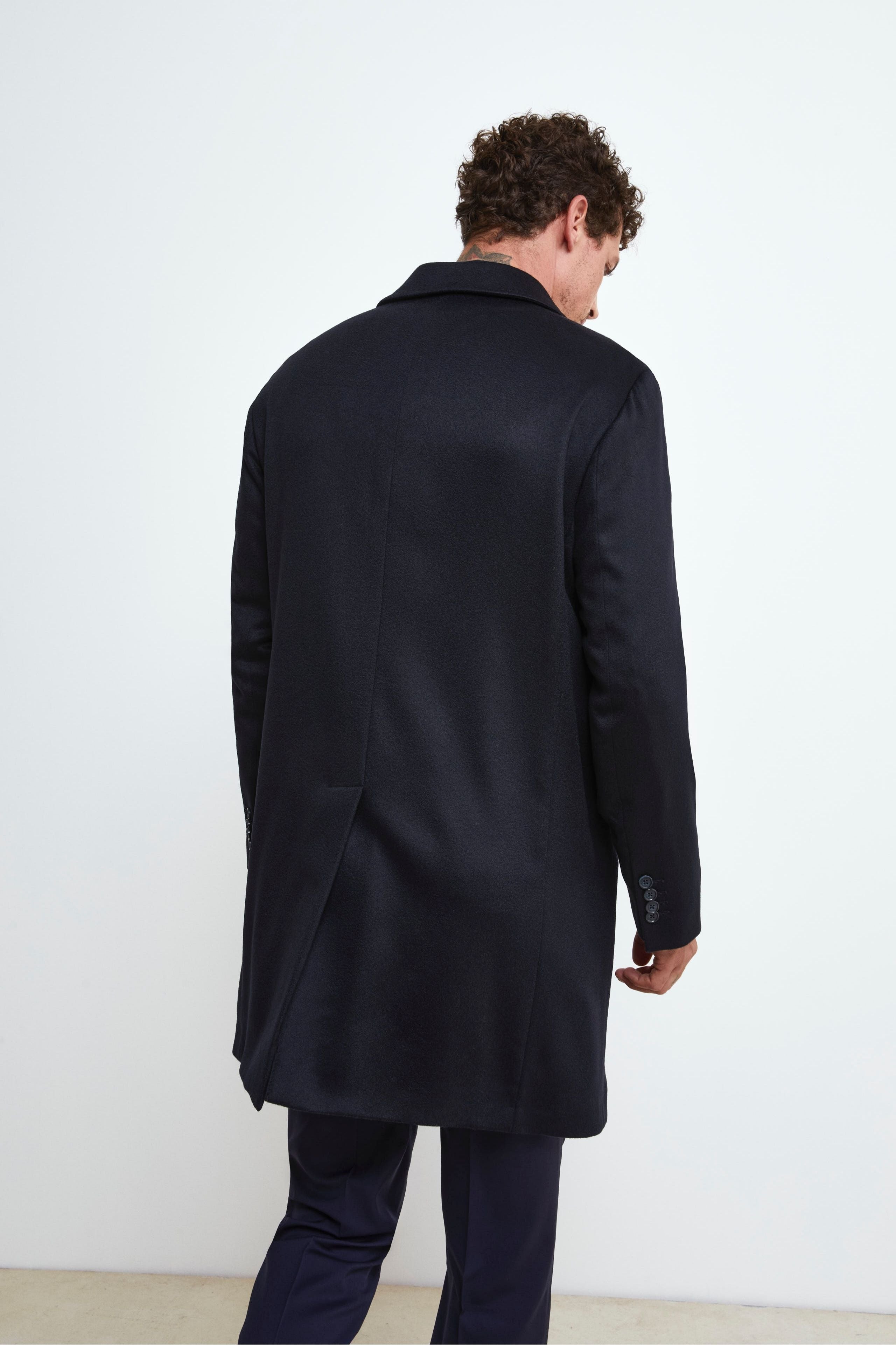 Lined Cashmere Coat - Midnight blue