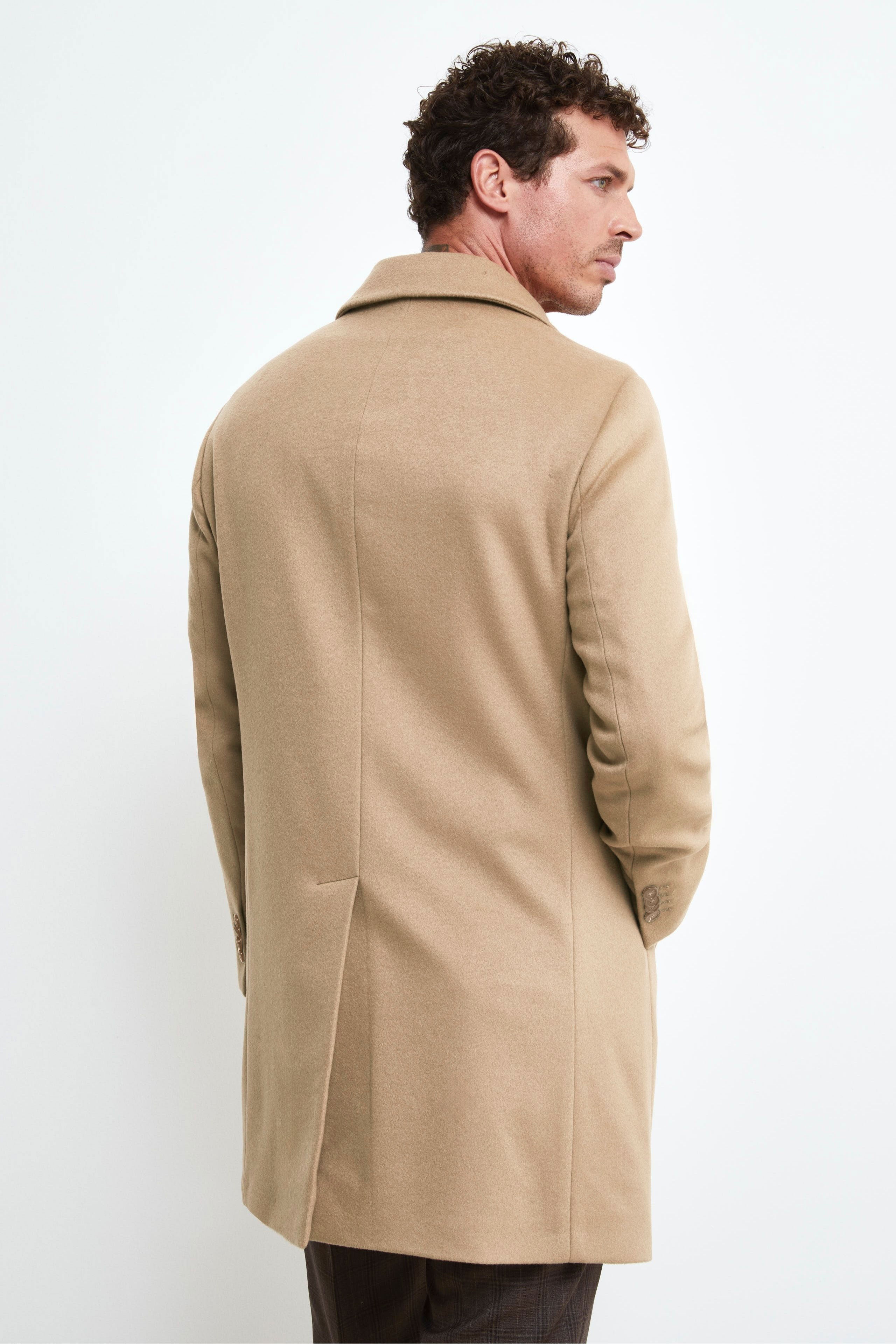 Lined Cashmere Coat - CAMEL