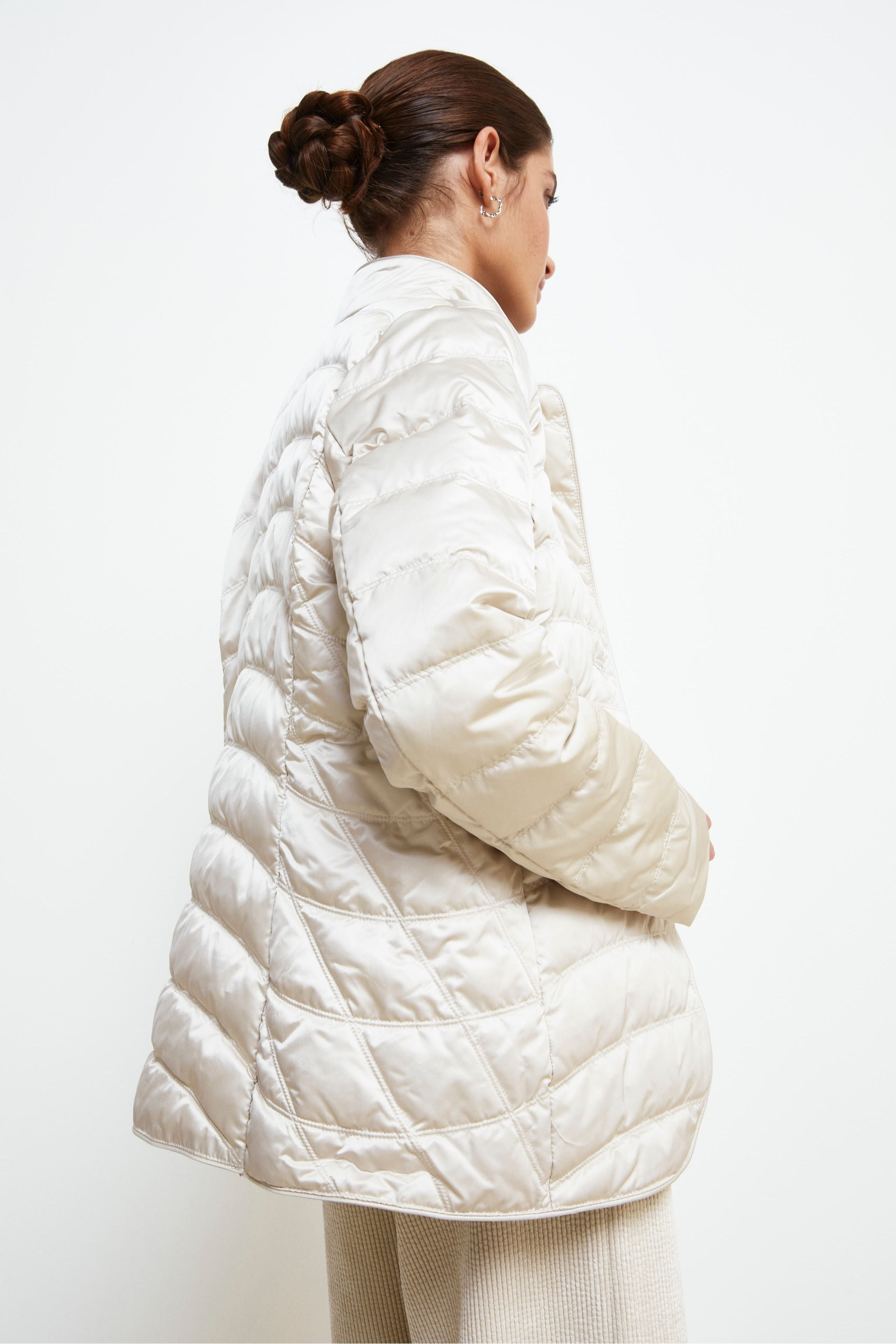 Padded Feather Jacket - CHALK WHITE