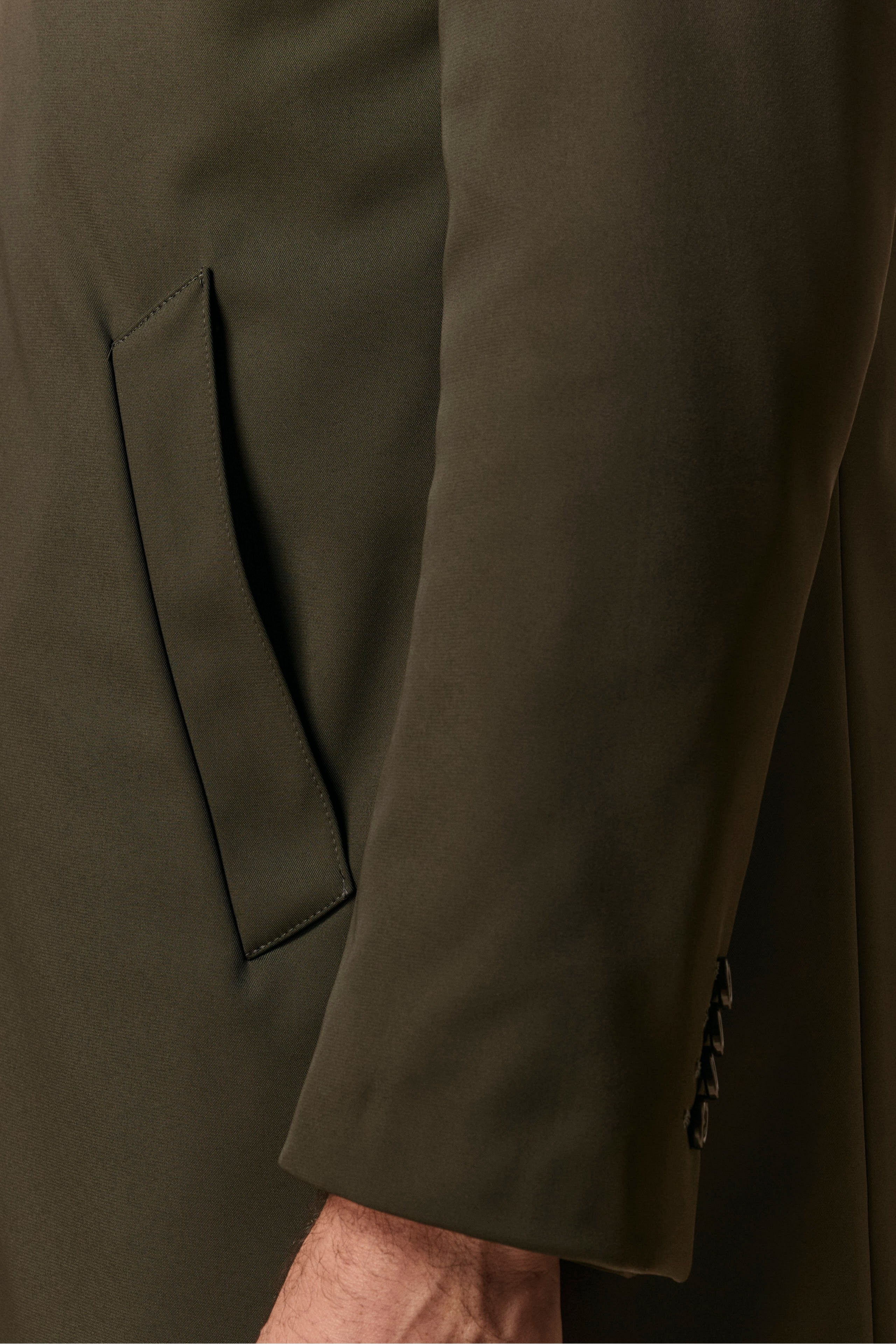 Lined Winter Trench Coat - GREEN