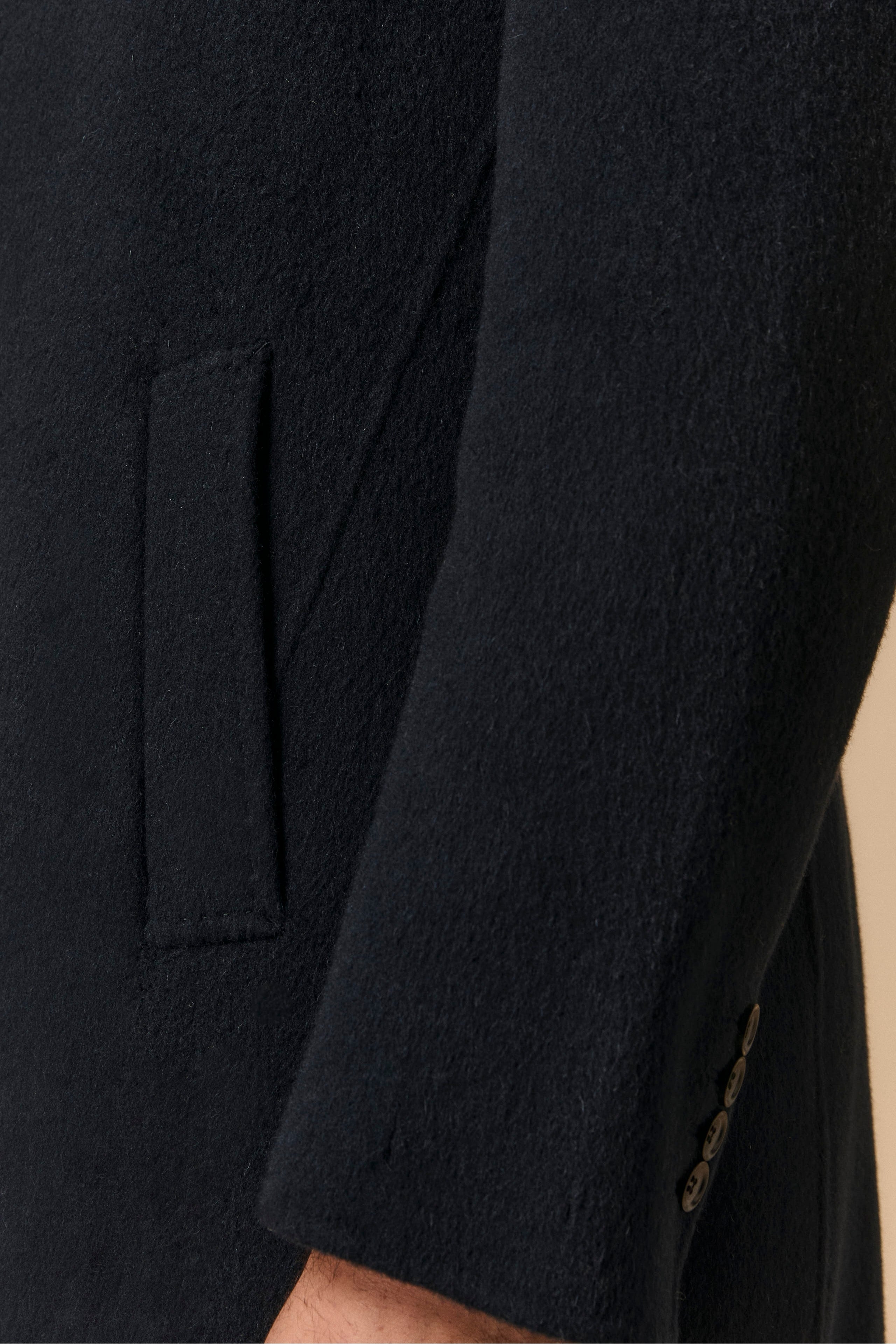 Wool Coat with Down Vest - BLUE