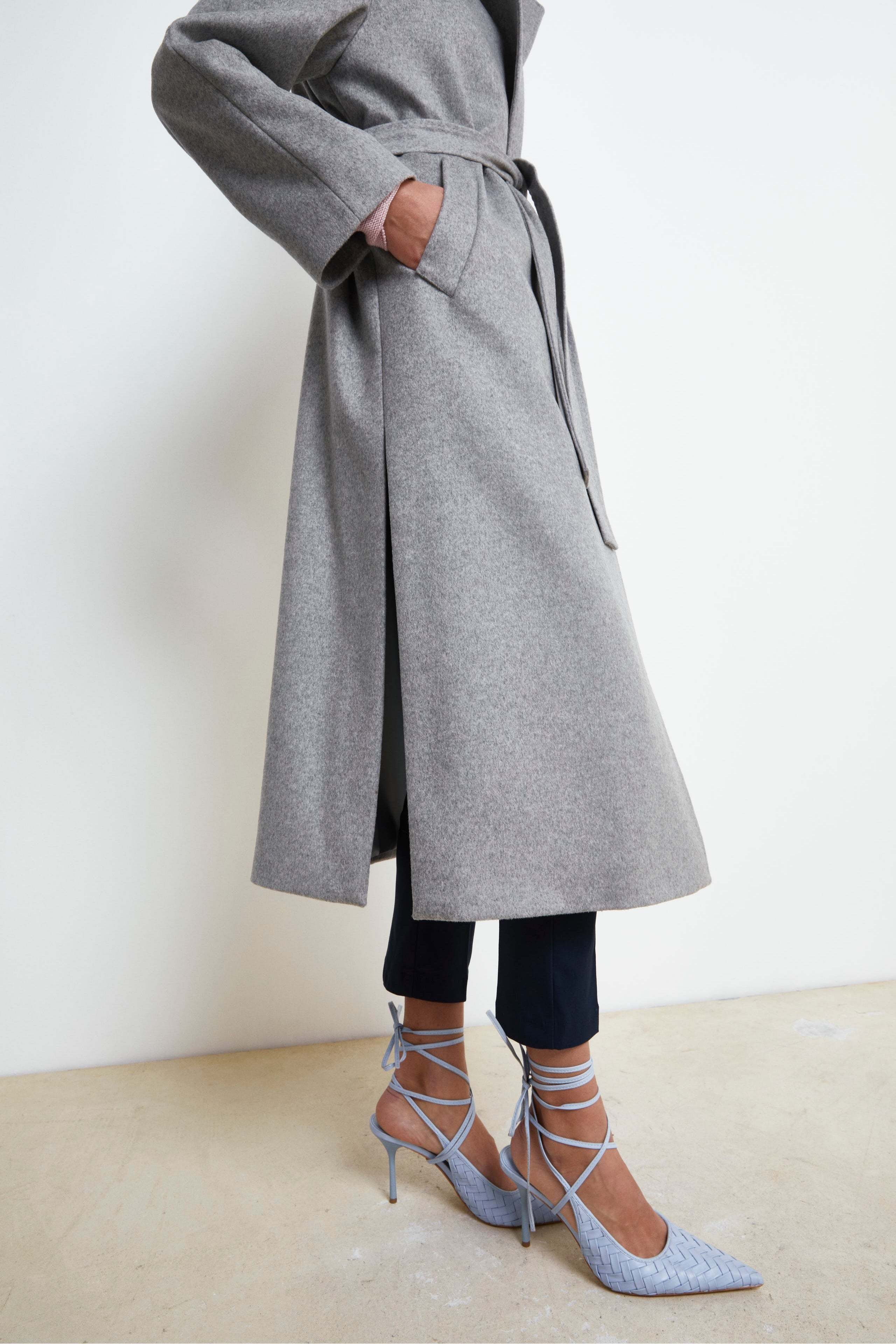 Manteau long en laine et cachemire - PERLE