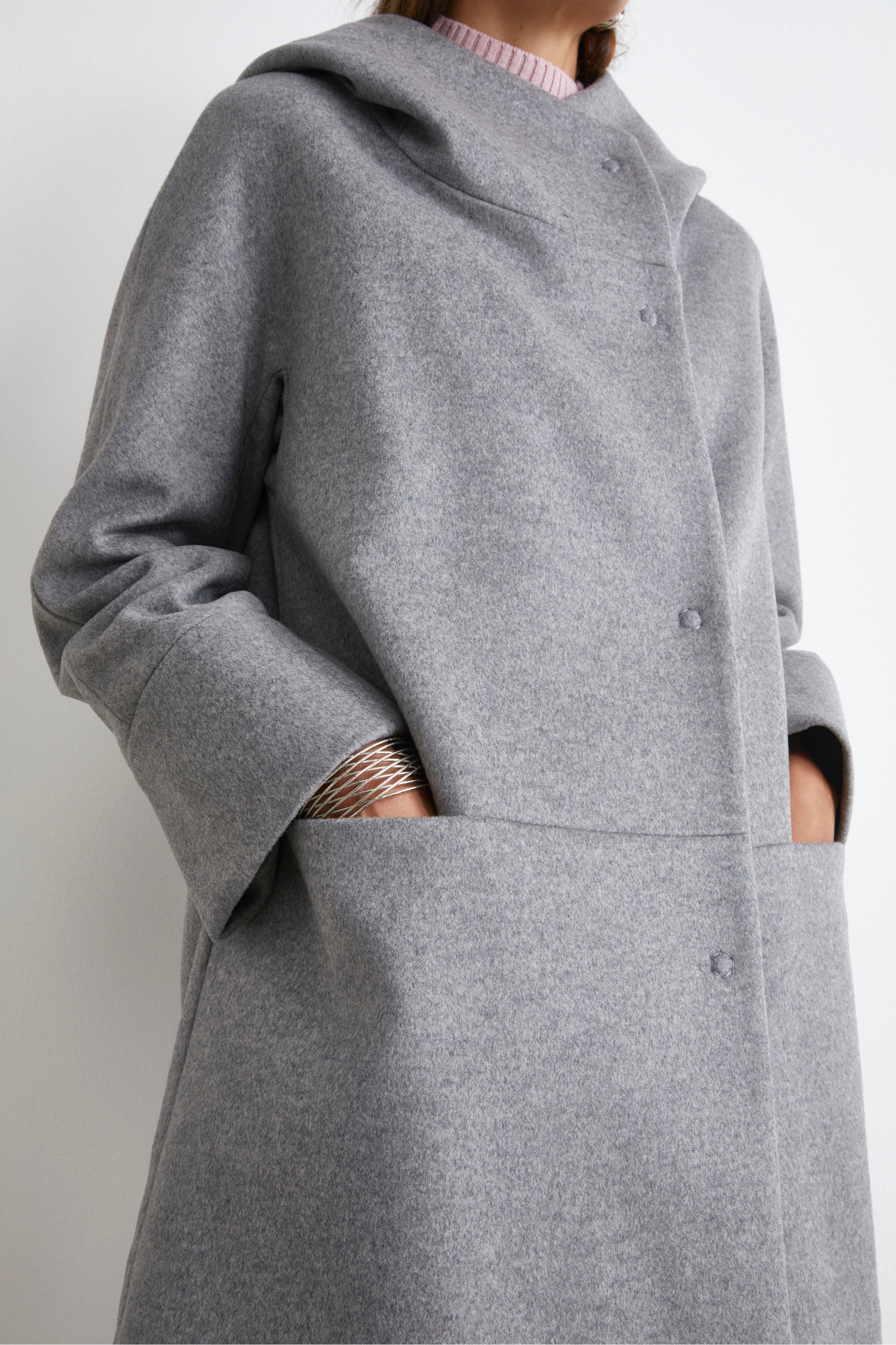 Manteau court en laine et cachemire - PERLE