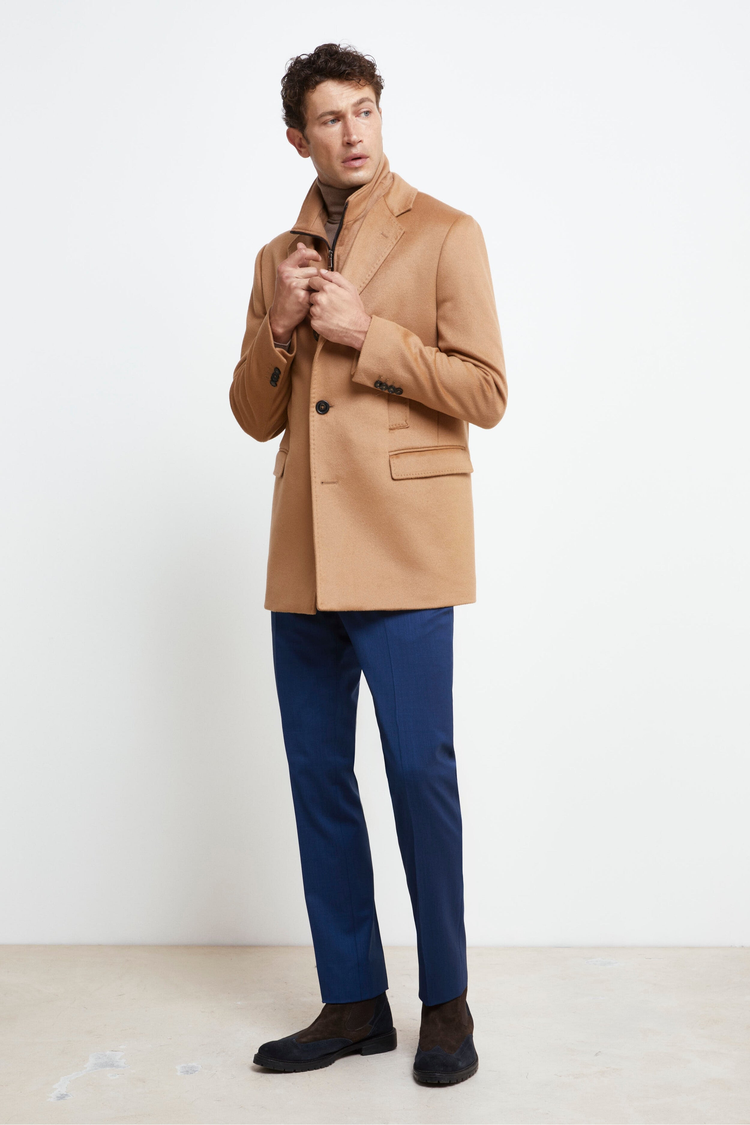 Short Coat in Wool and Cashmere - CAMMELLO