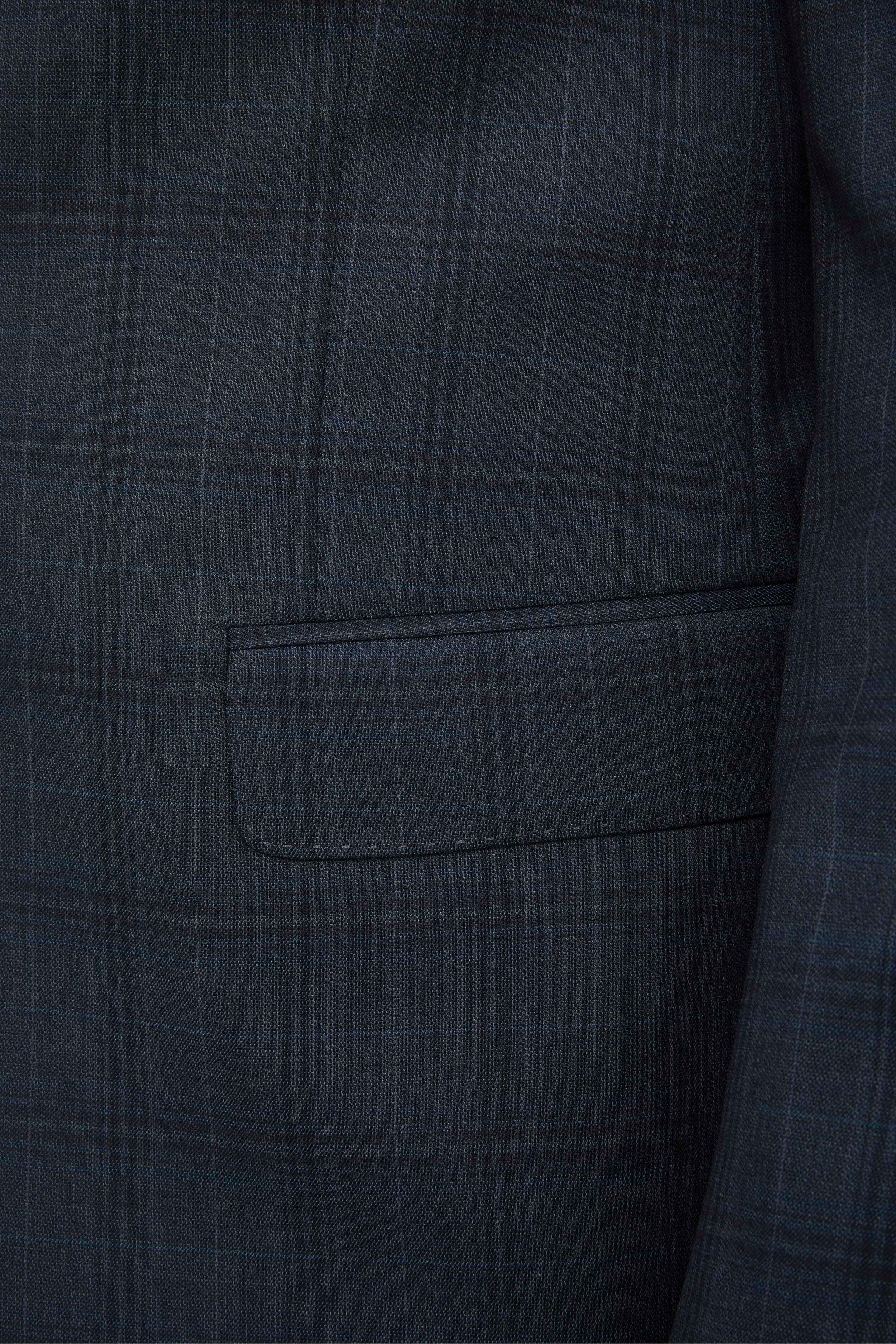 Single-Breasted Check Wool Suit - Green check