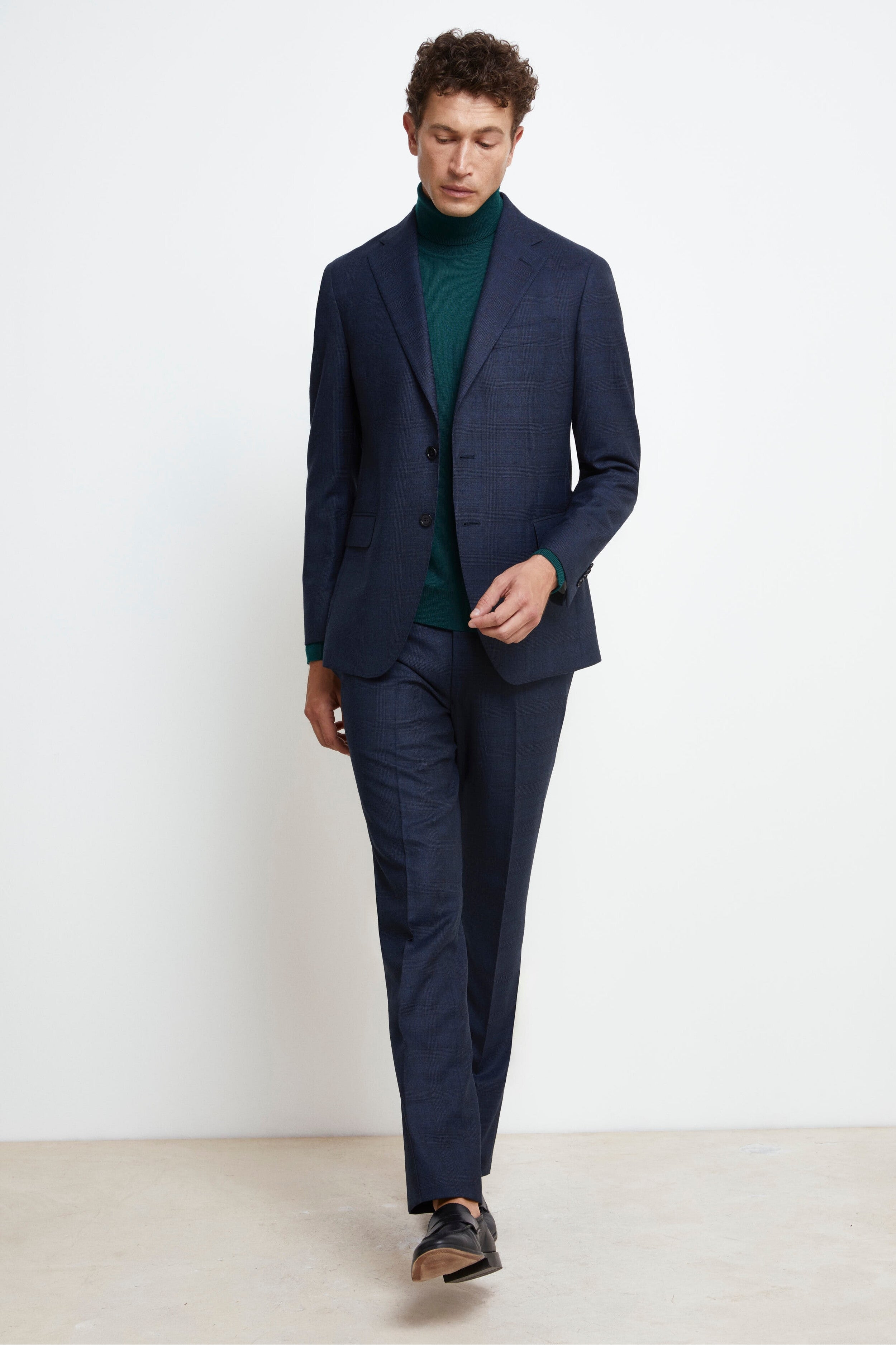 Elegant Wool Slim Fit Suit - BLUE WALES