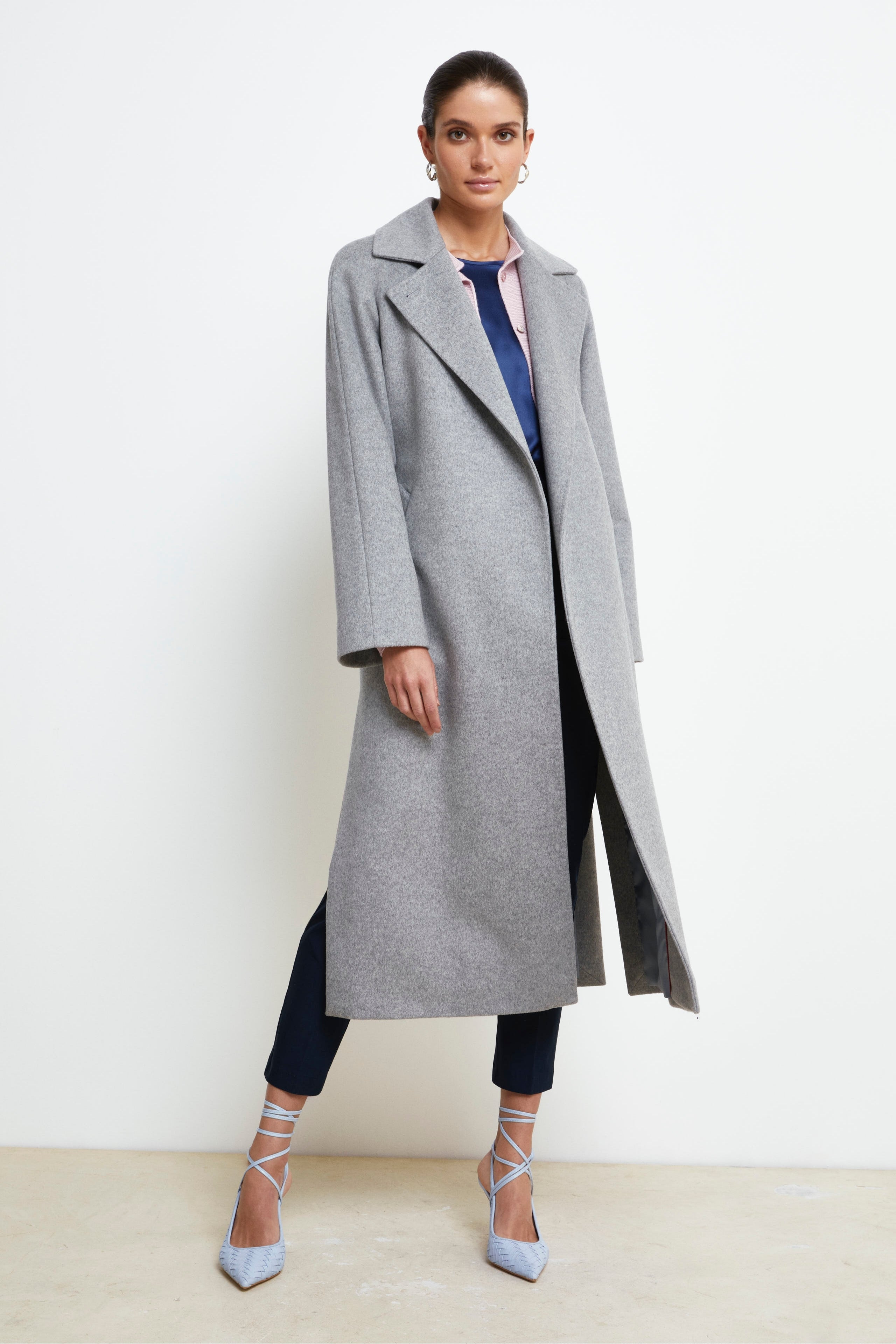 Manteau long en laine et cachemire - PERLE