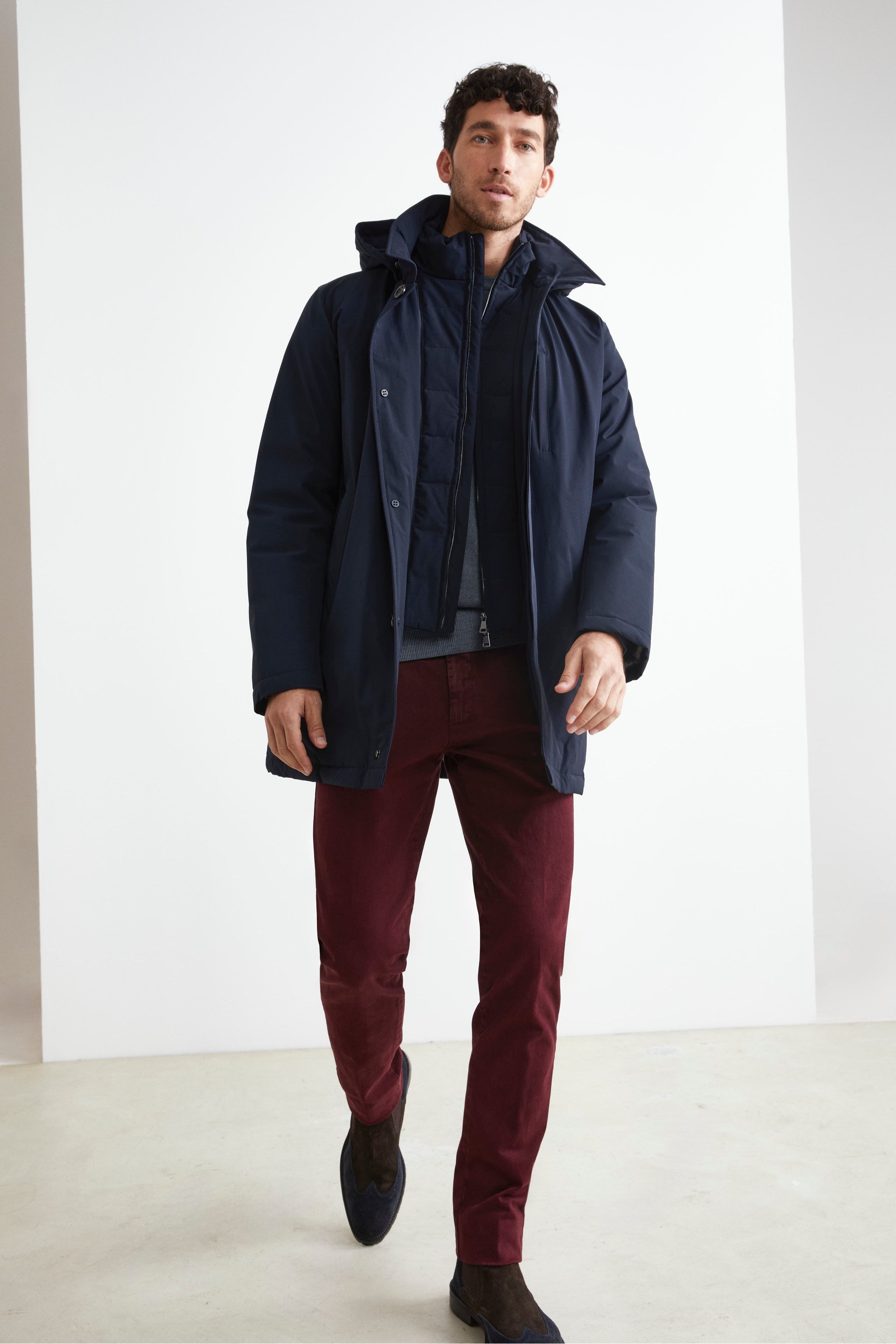 Padded Jacket with Hood - BLUE