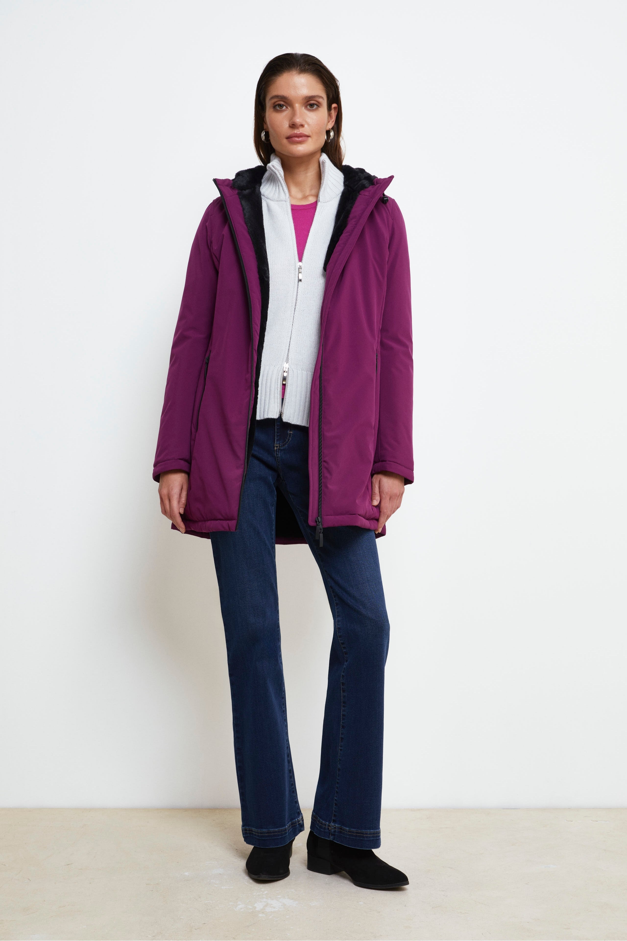 Long Jacket with Hood - PINK