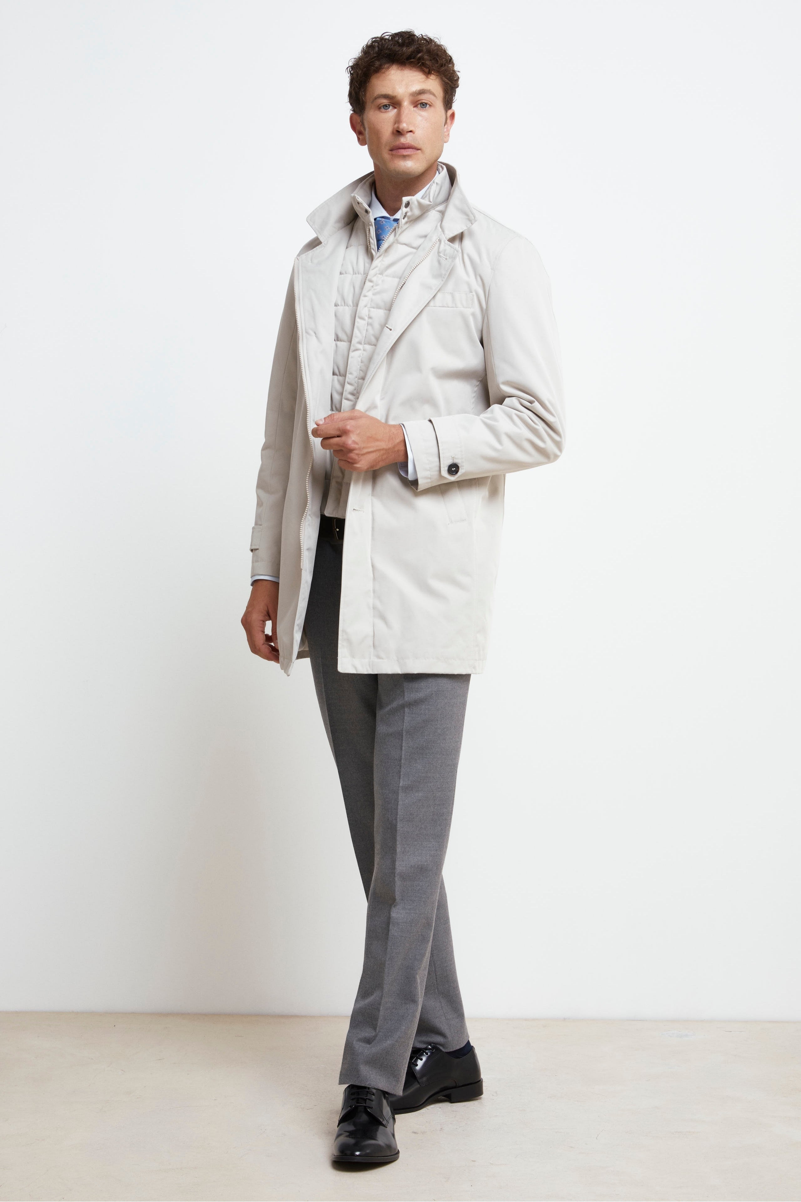 Raincoat with placket - Light grey