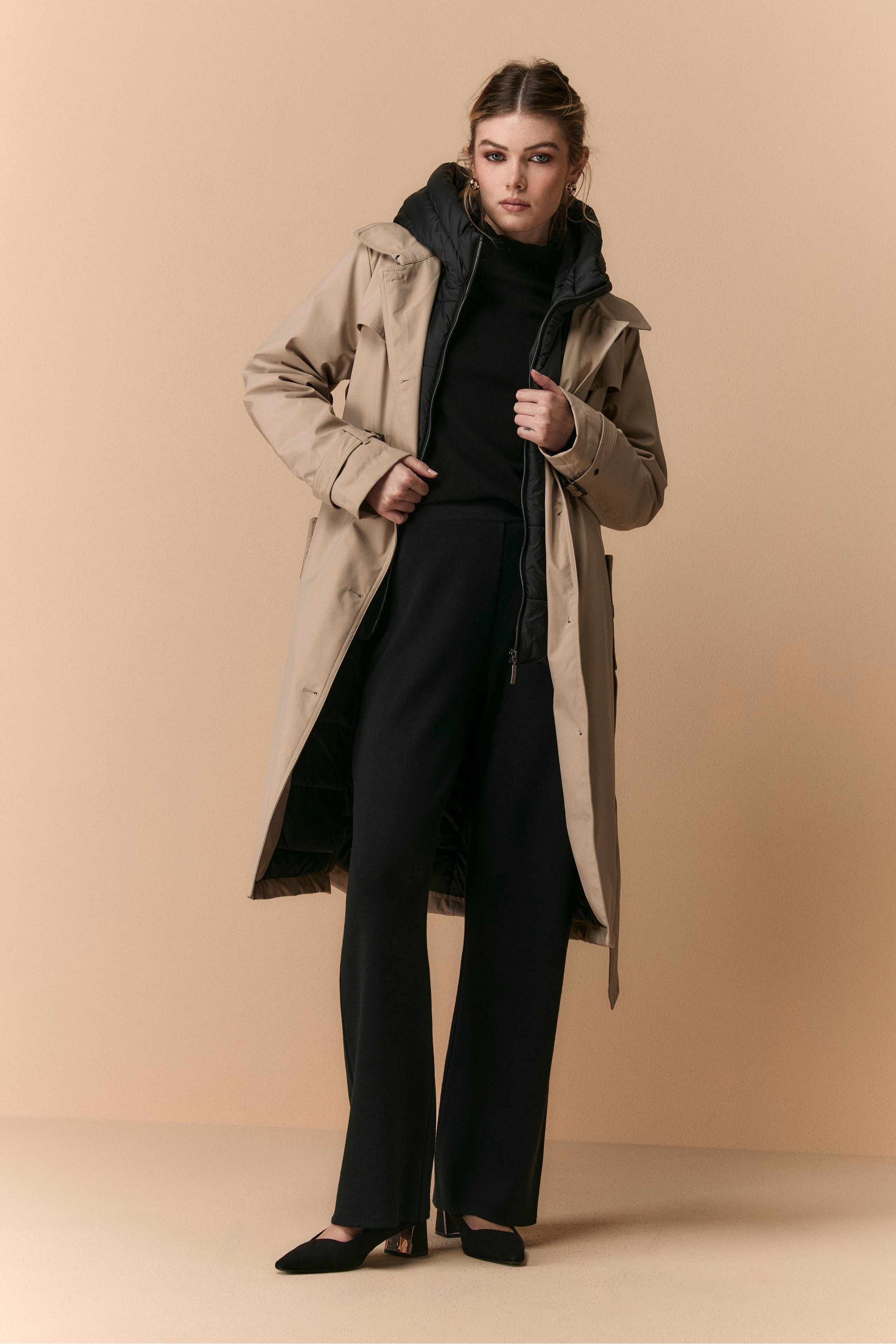 Winter Trench with Belt - BEIGE