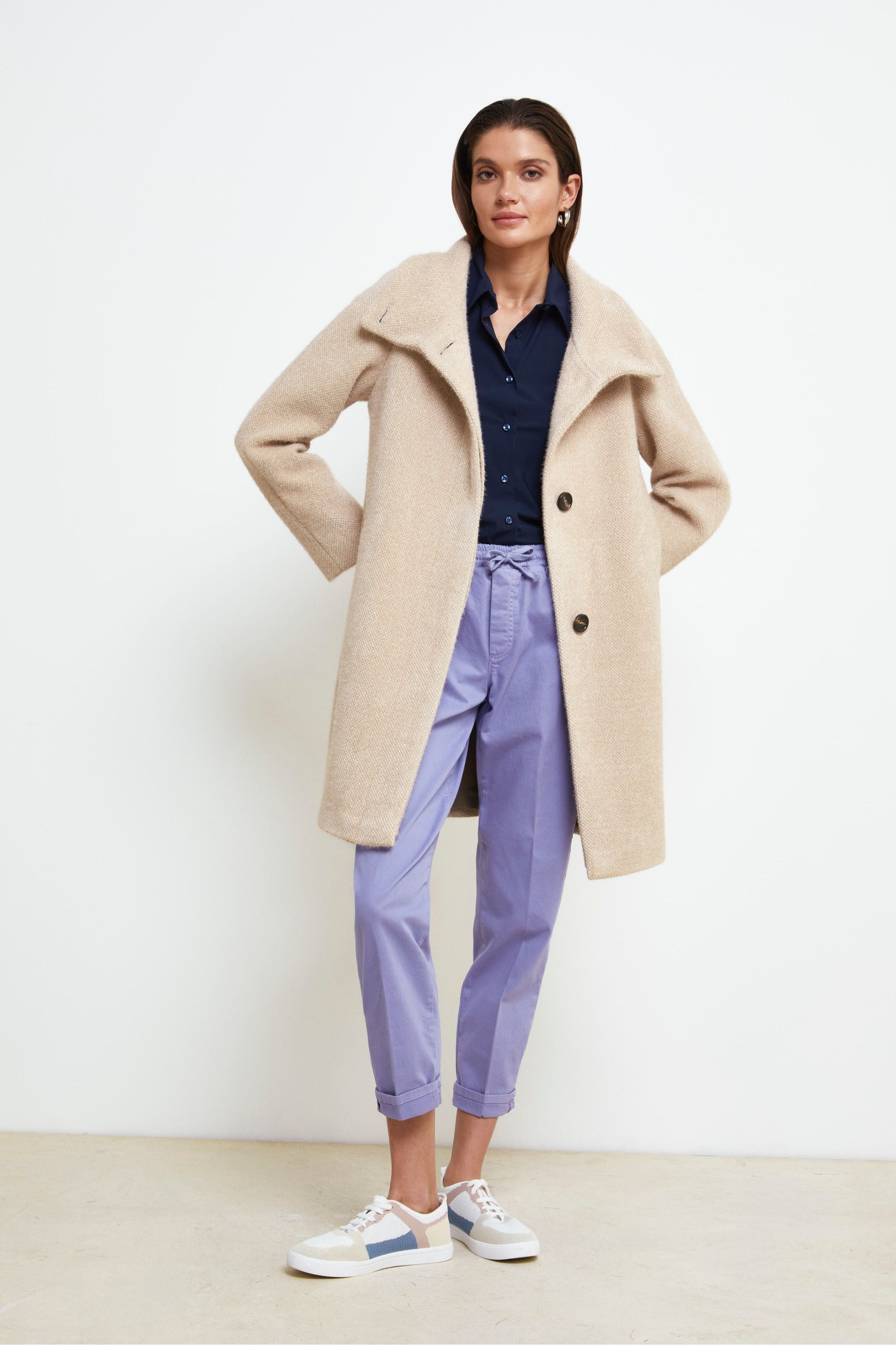 High Collar Button Coat - CACHA’