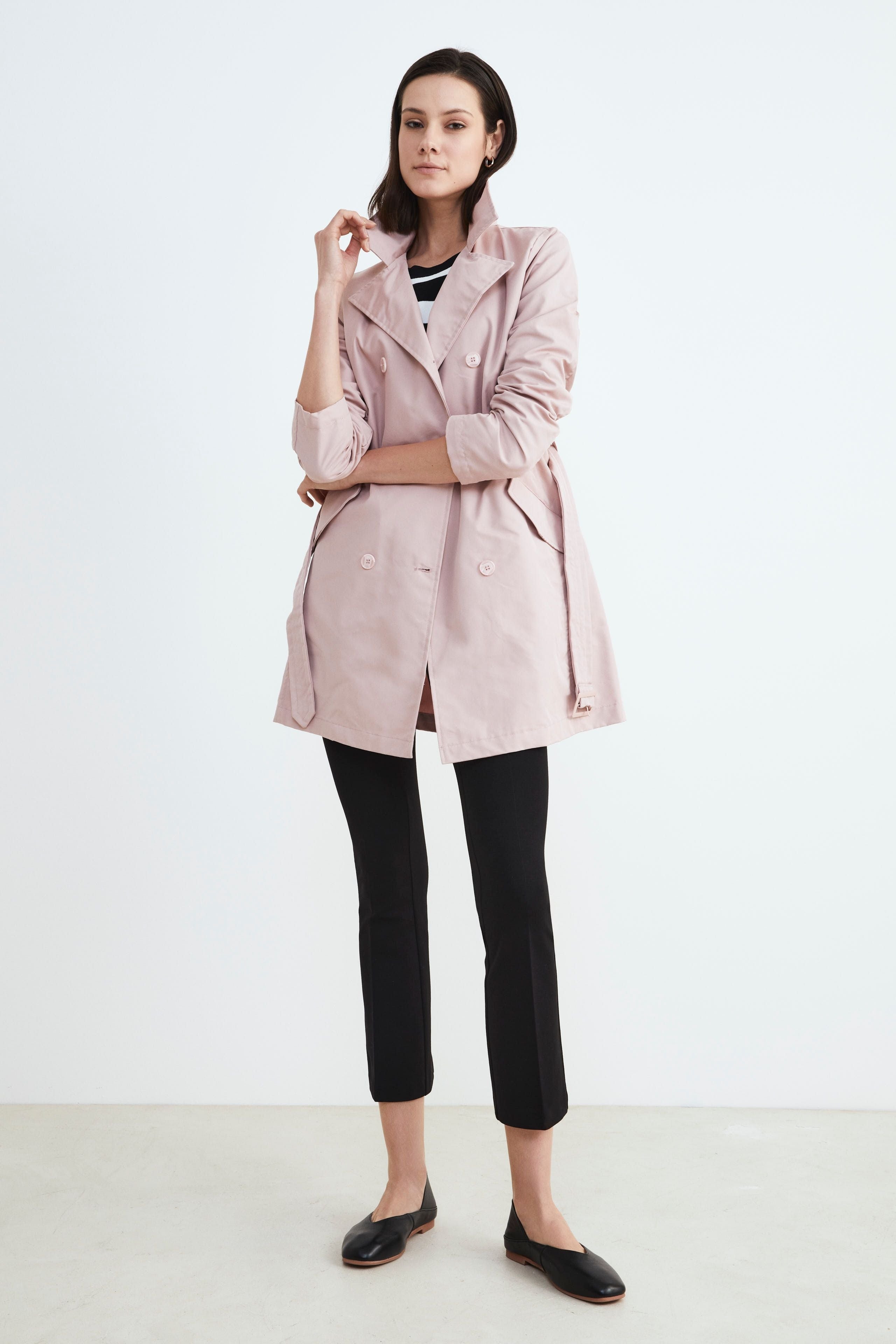 Elegant women’s trench coat - PINK