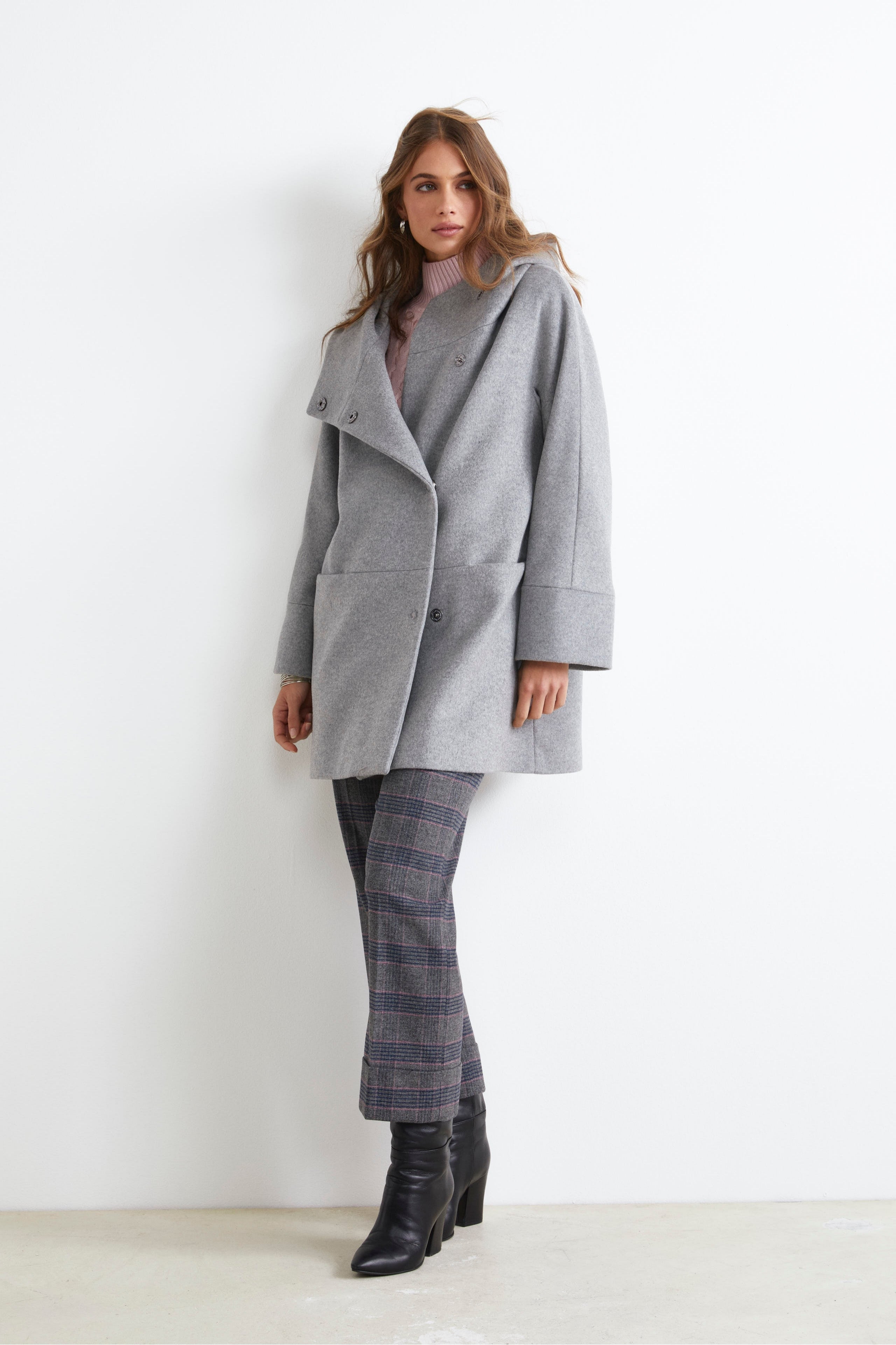 Wool and cashmere short coat - PEARL