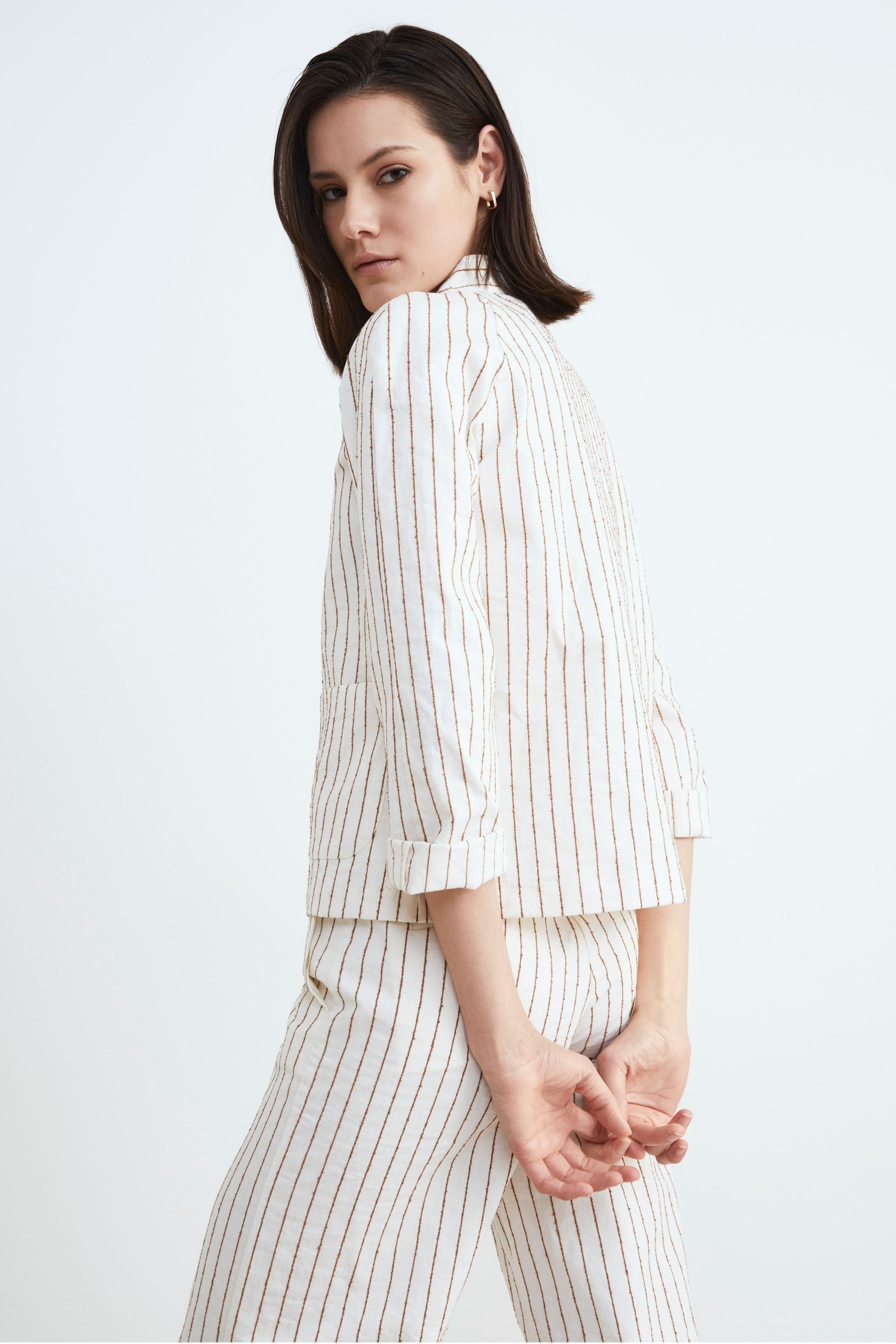 Women’s pinstripe jacket - IVORY PATTERN