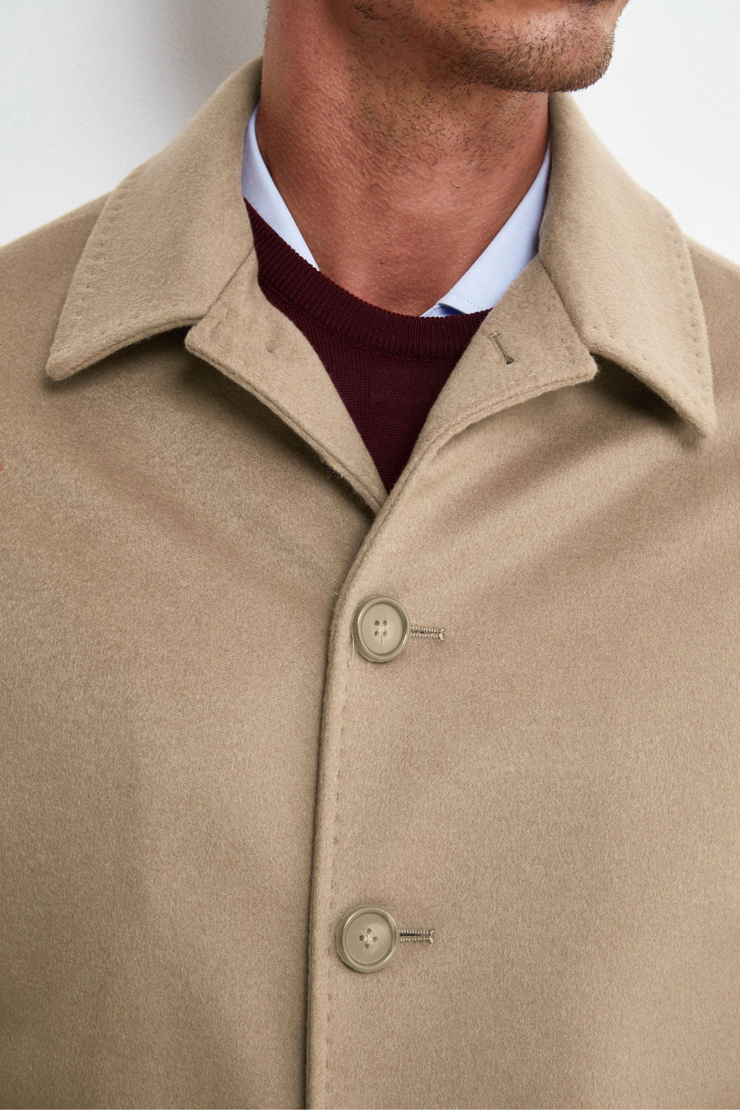 Lined Cashmere Coat - CAMEL