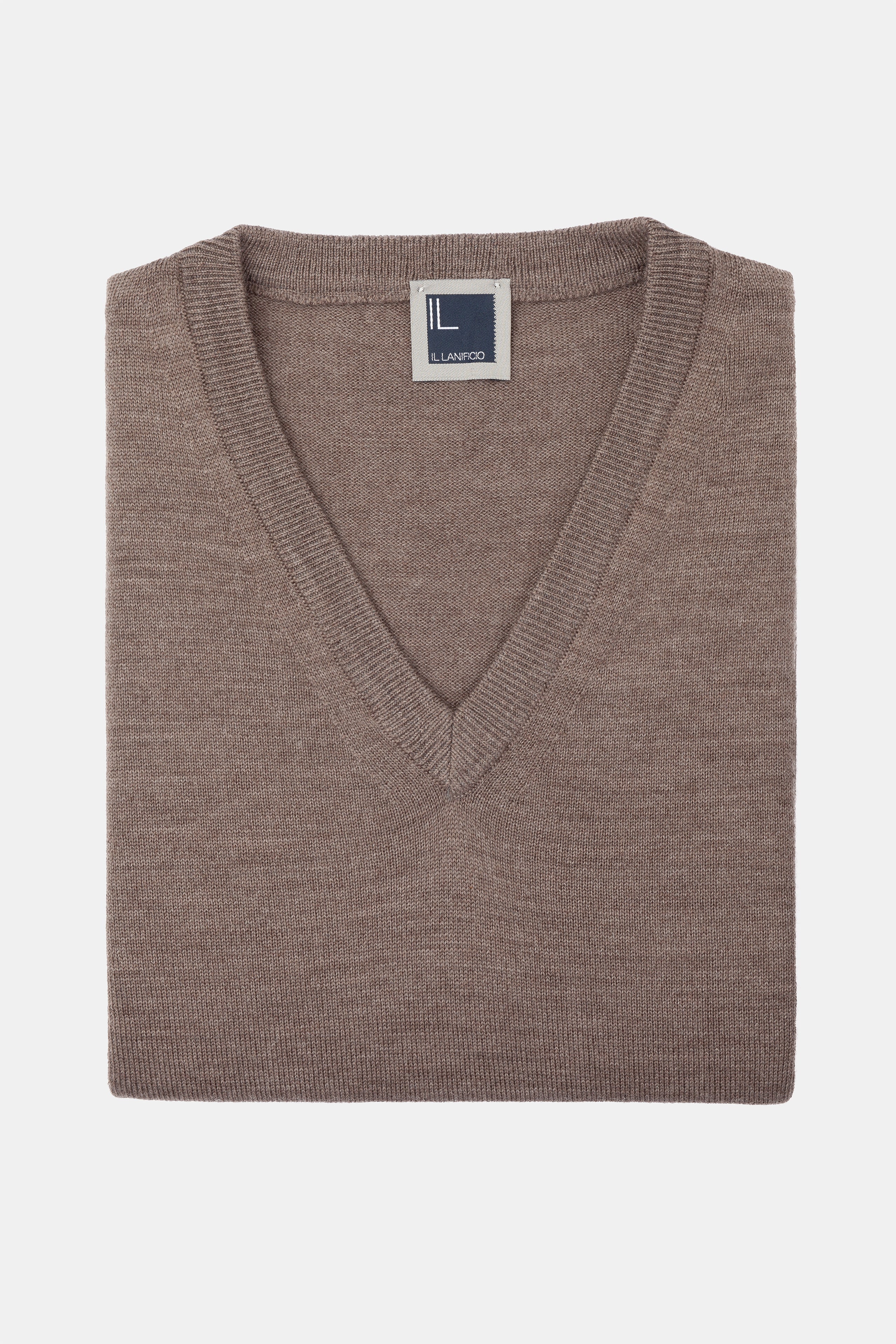 Pull col en V en laine - GRIS