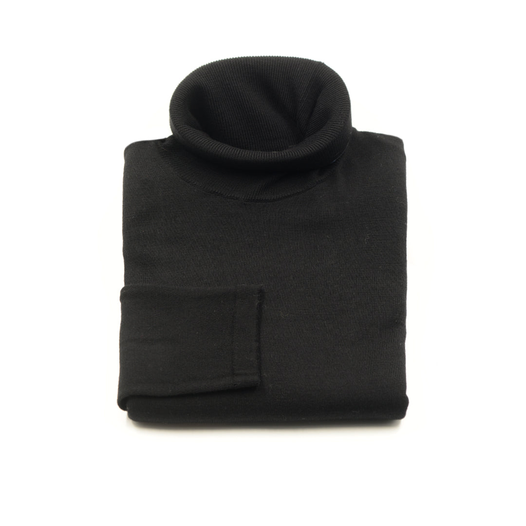 Wool turtleneck - BLACK