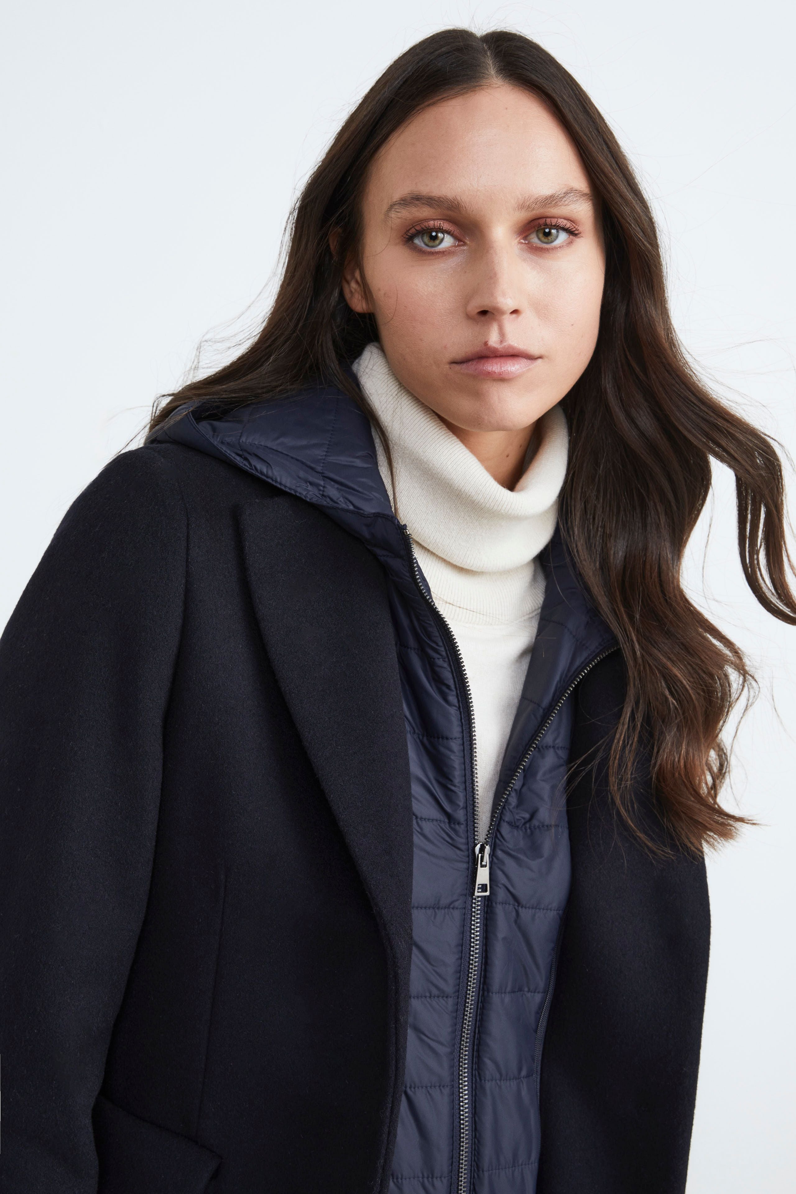 Coat in wool and cashmere - BLUE