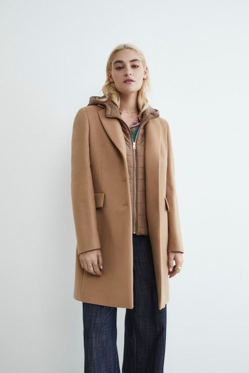 Coat in wool and cashmere - CAMEL