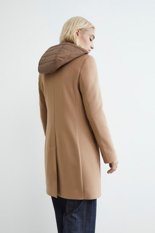 Coat in wool and cashmere - CAMEL