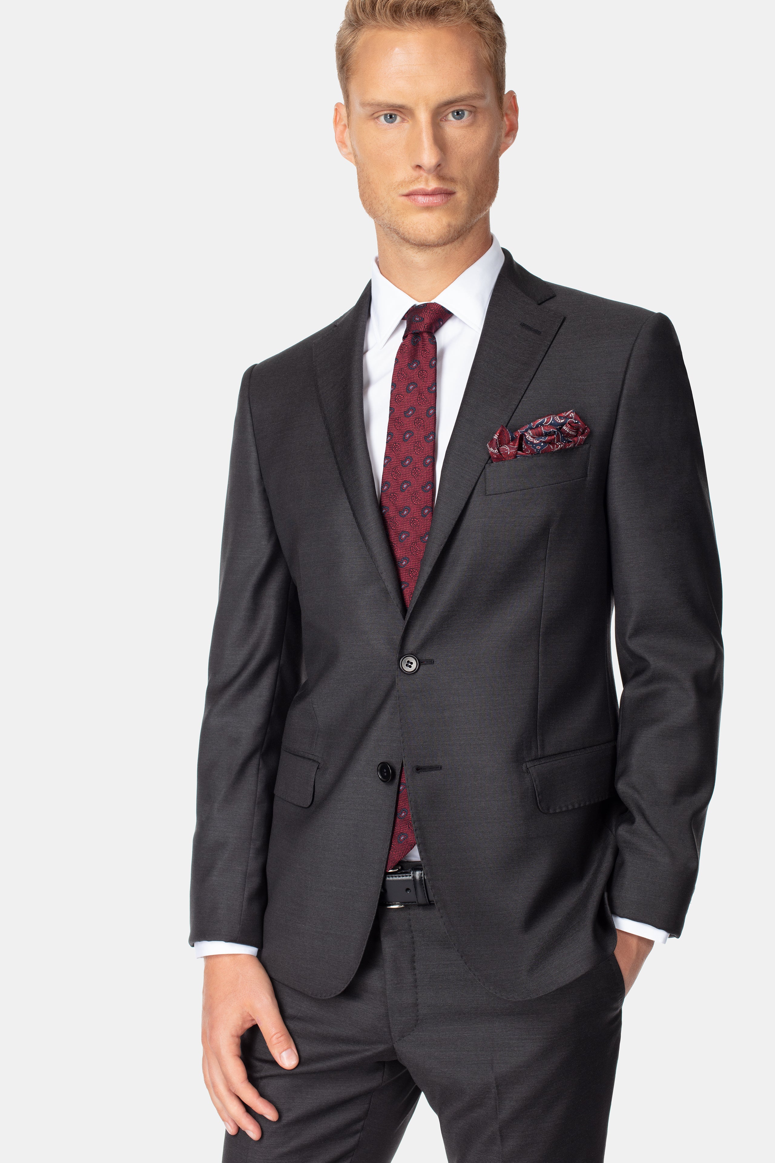 Slim Fit Anzug in Grau - Anthrazitgrau