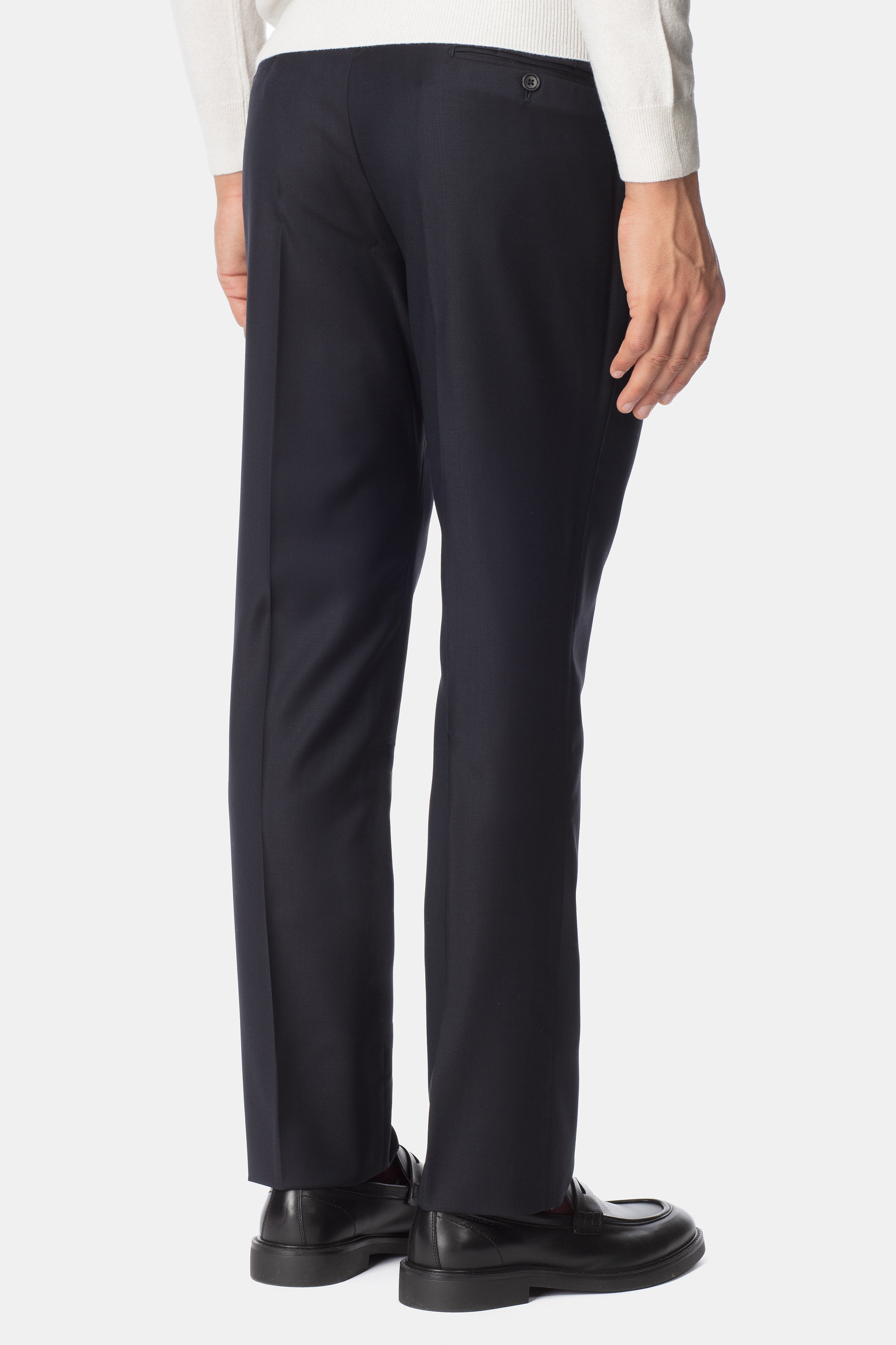 Pantalon classique en laine bleu - BLEU