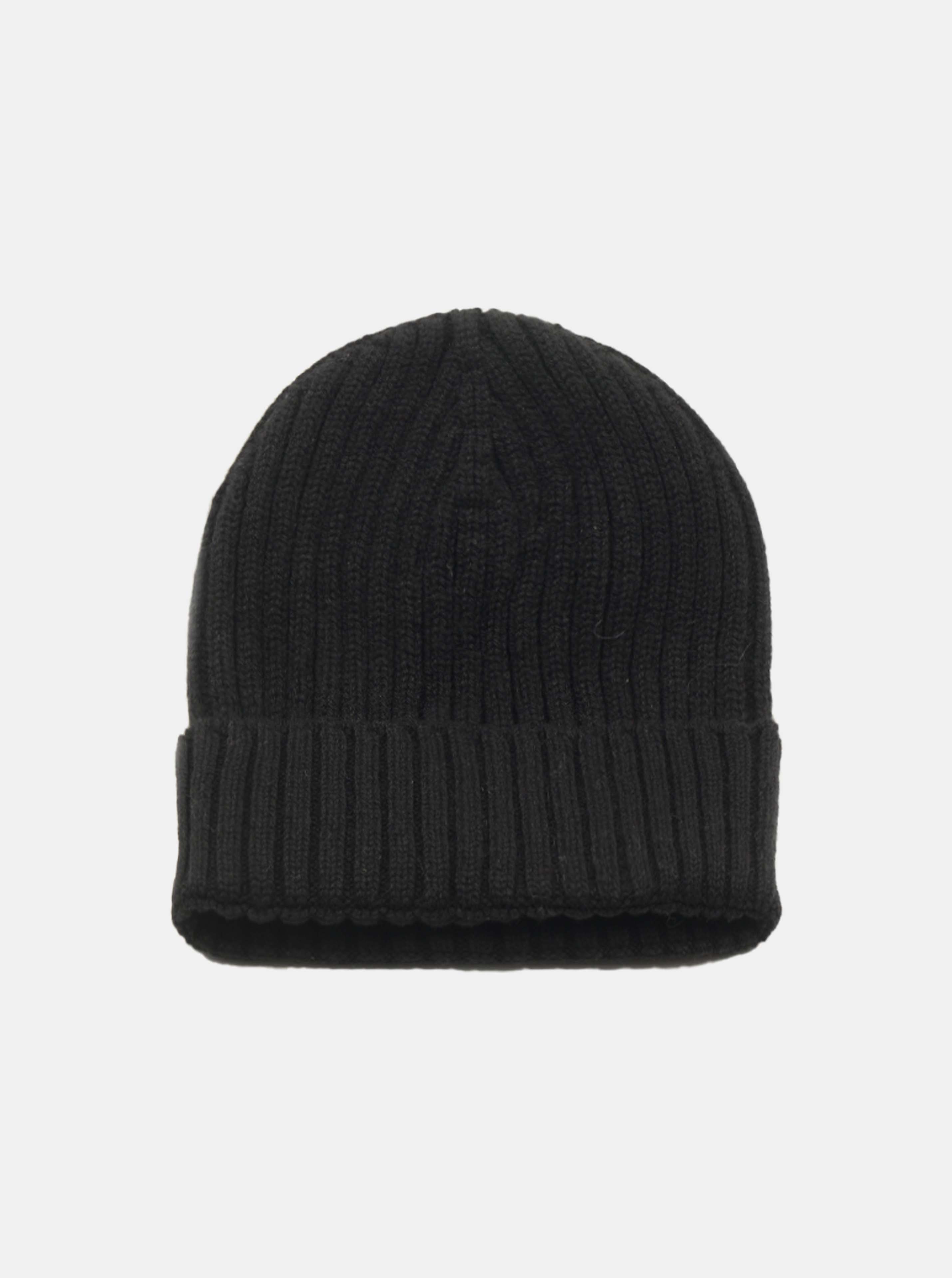 Ribbed cashmere beanie - BLACK