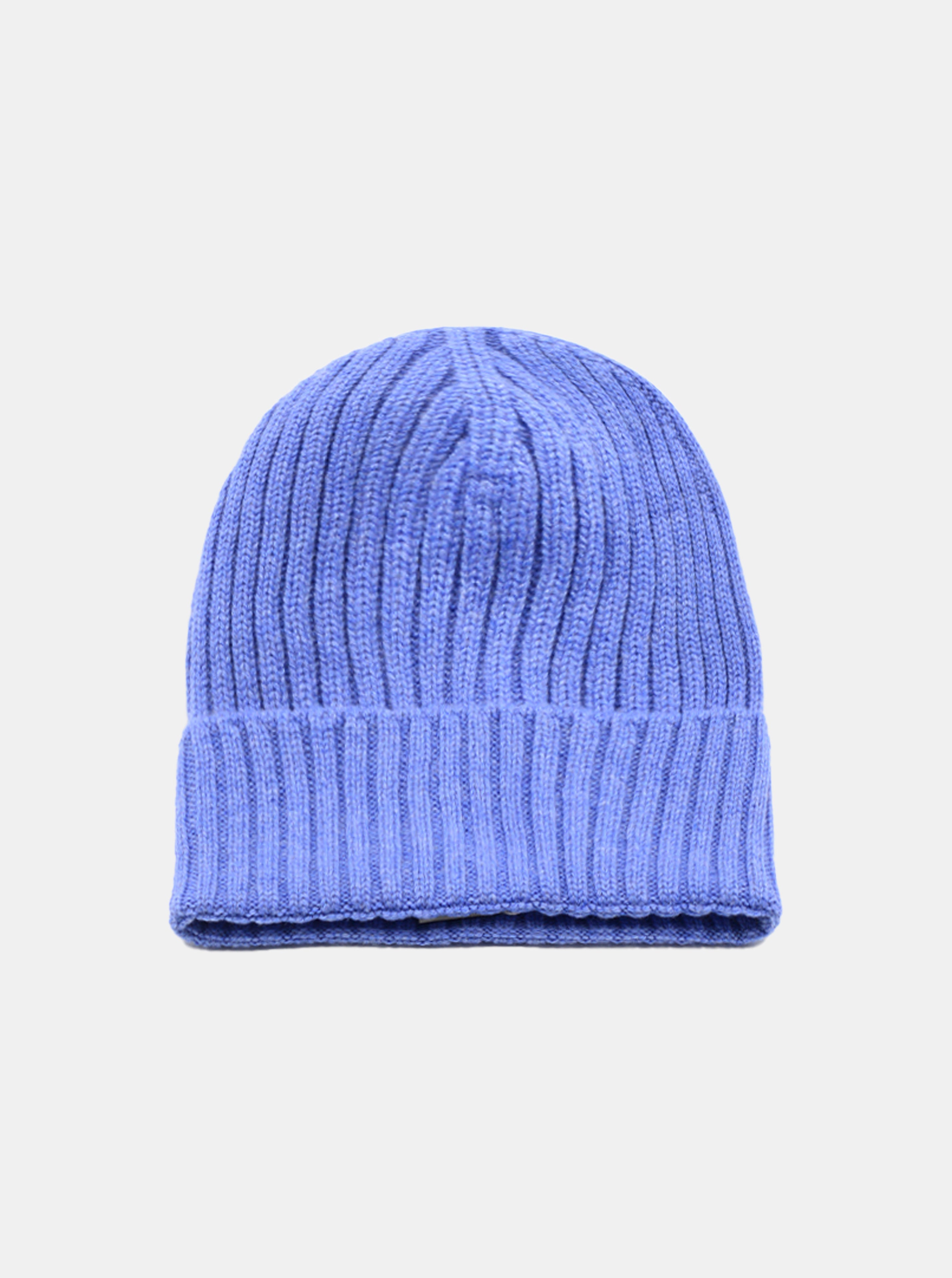 Ribbed cashmere beanie - DENIM