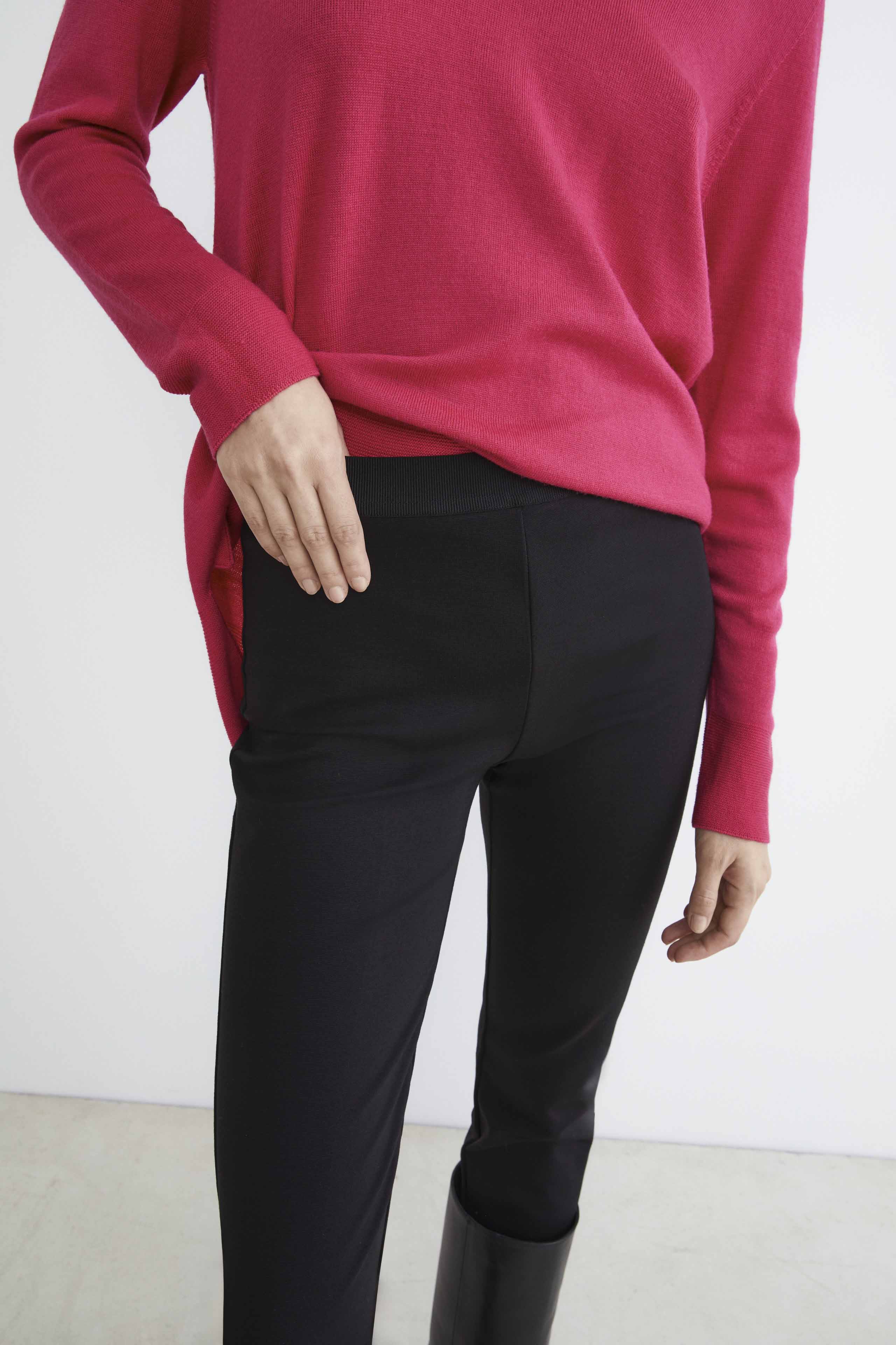 Trousers with elastic - BLACK