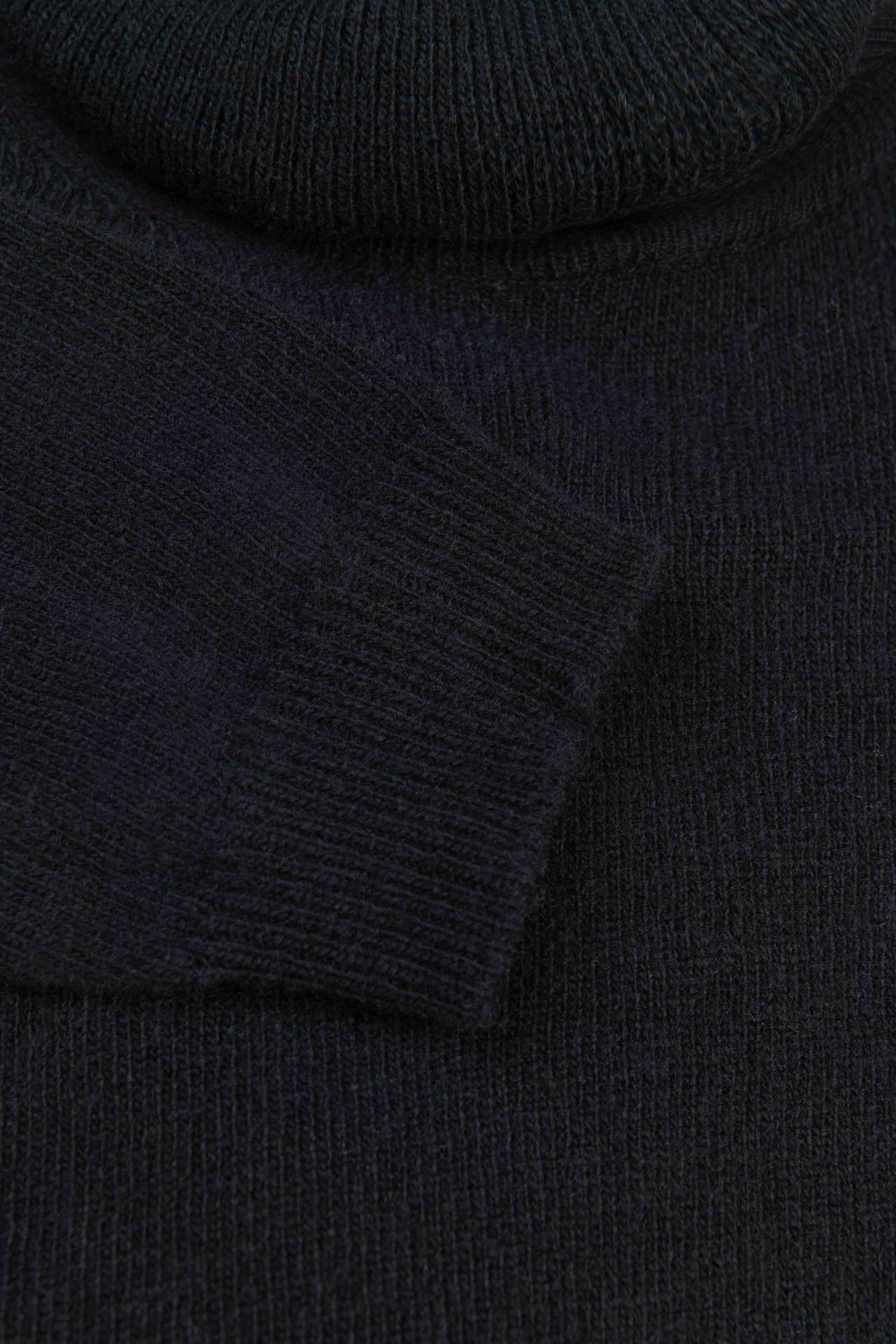 Pullover mit Stehkragen aus Wolle und Kaschmir - SCHWARZ