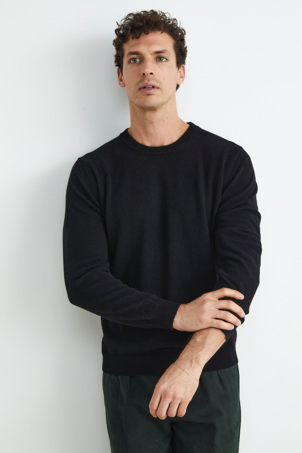 Cashmere crewneck sweater - BLACK